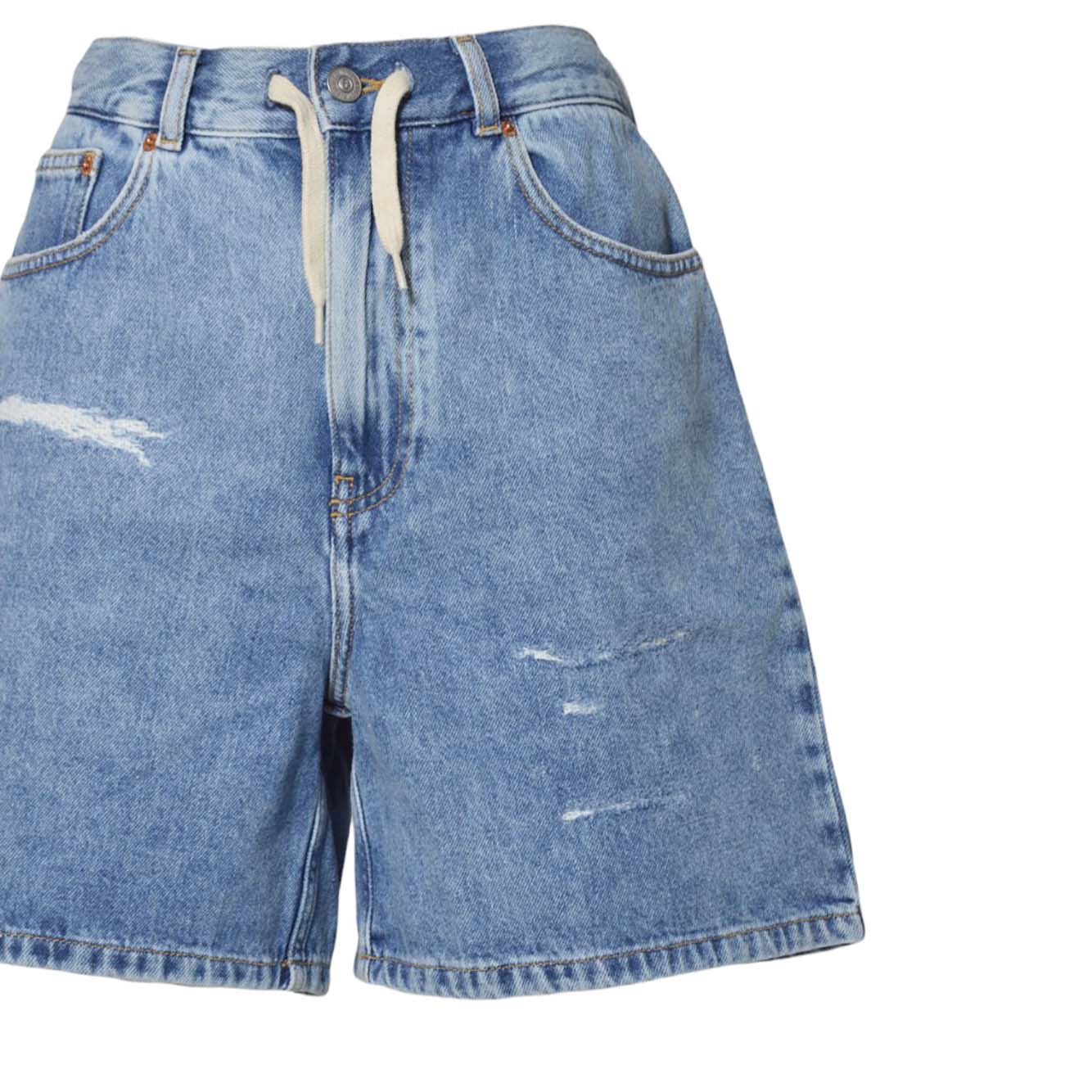 Bermuda in denim di cotone blu MM6 Maison Margiela