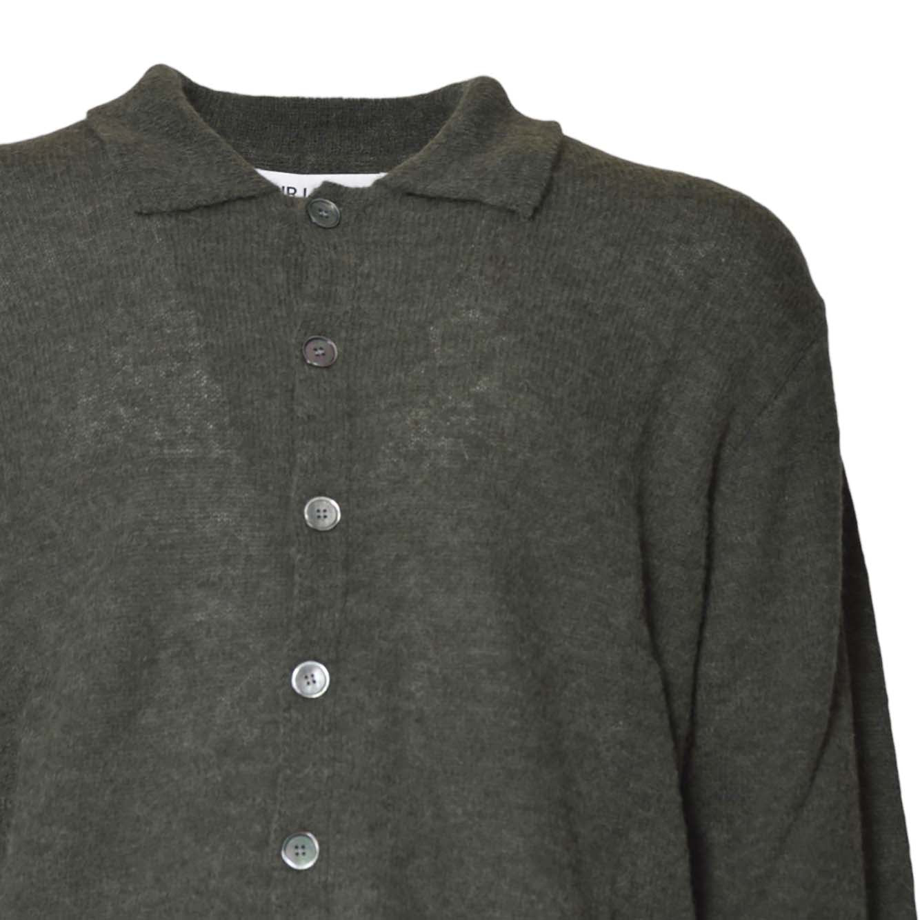 evening polo moss green fuzzy alpaca