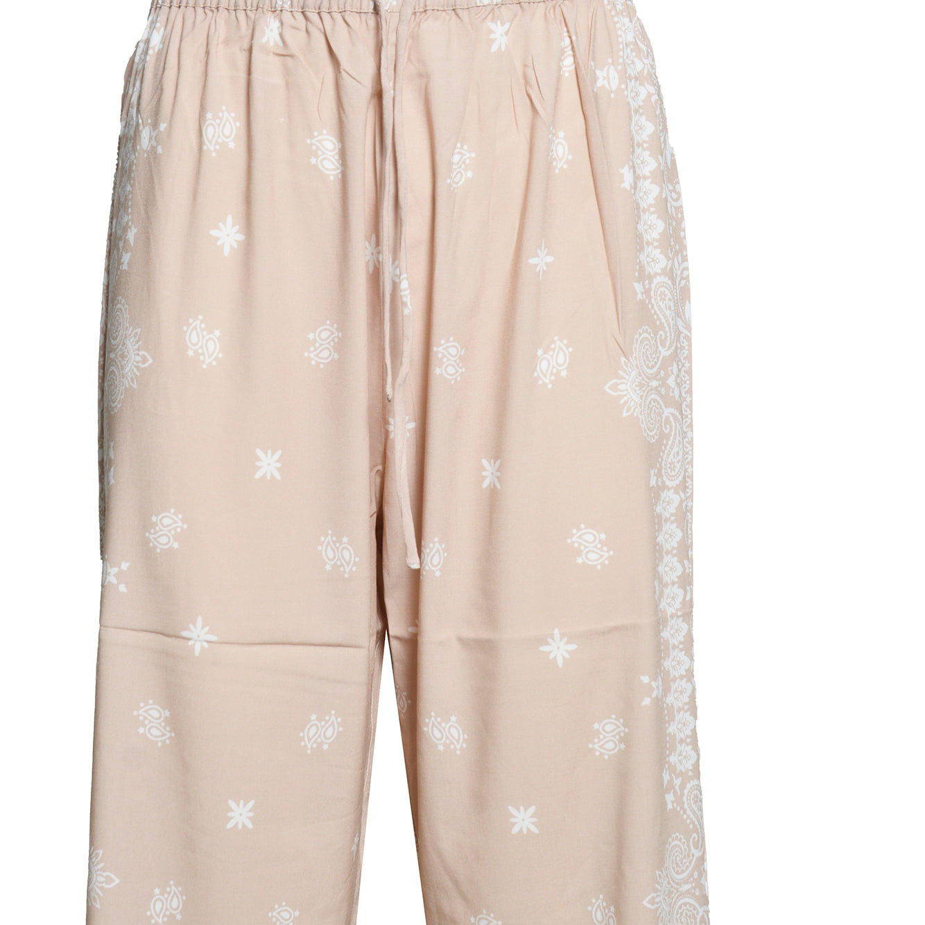 ikaria woman wide trousers rayon bandanna paisley