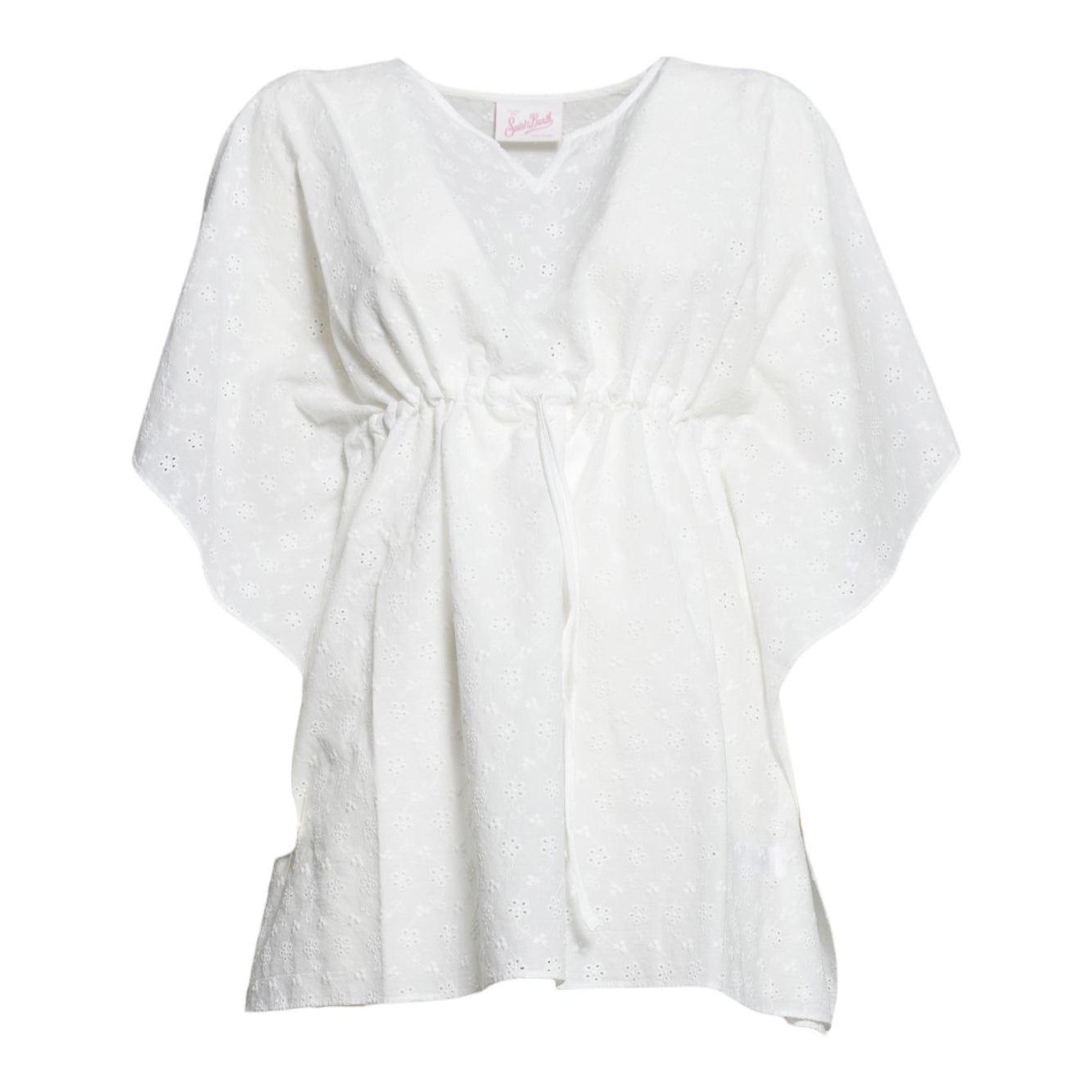 kate printed kaftan dress with coulisse sangallo