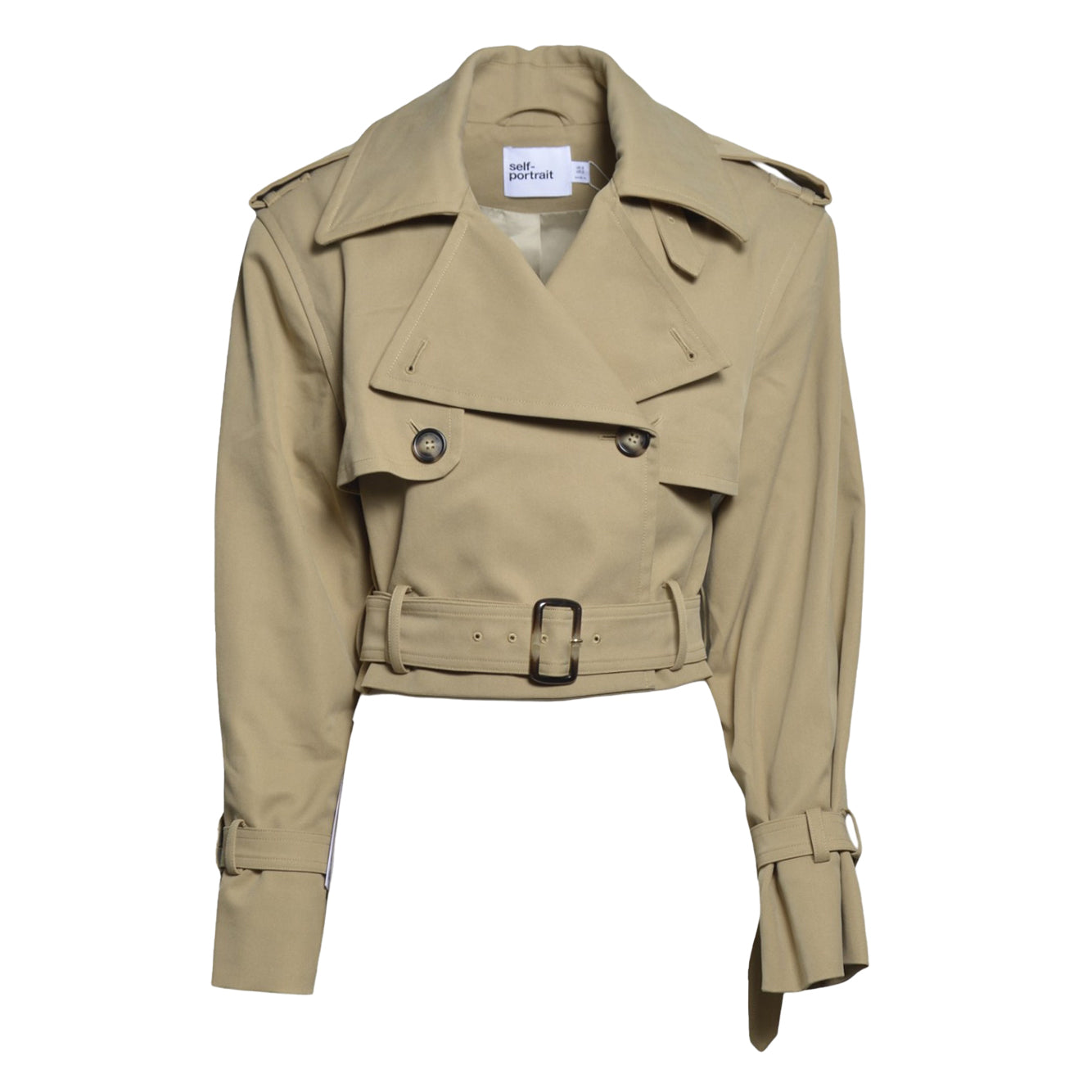 beige cropped trench jacket