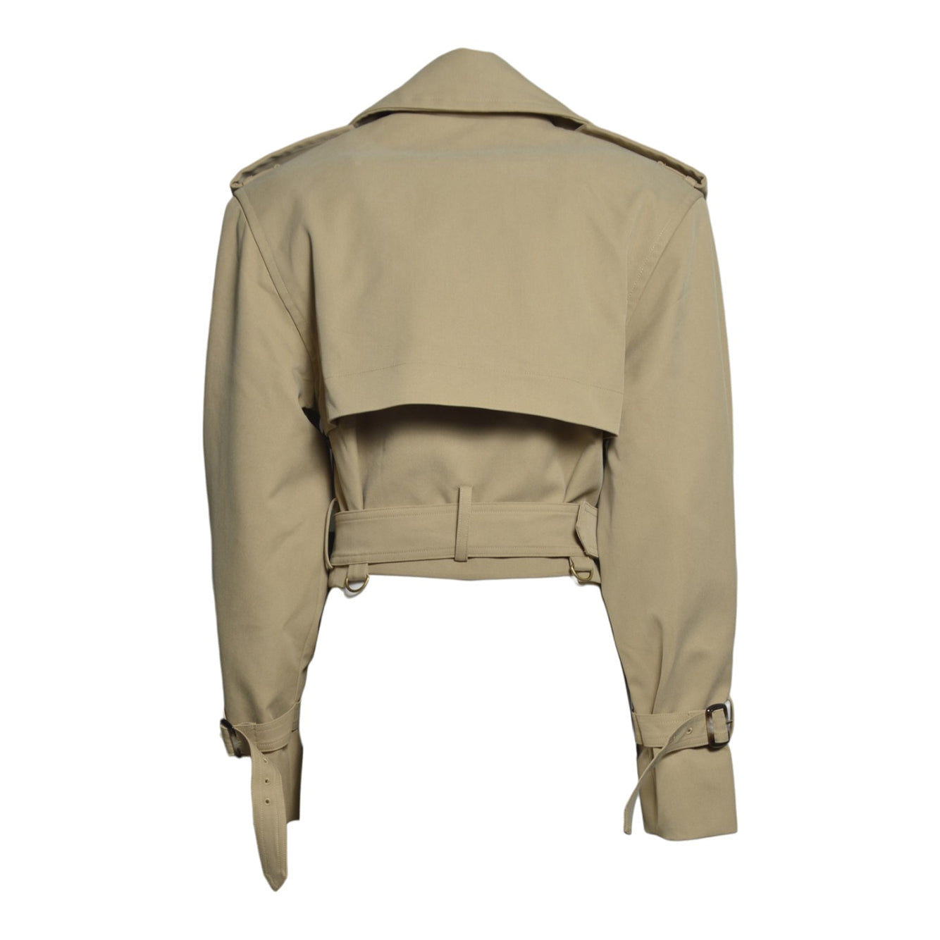 beige cropped trench jacket