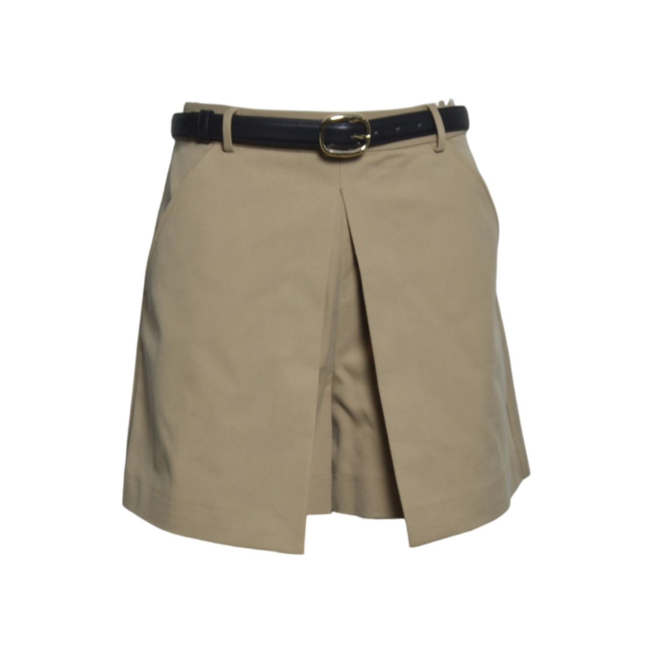 beige cotton skort