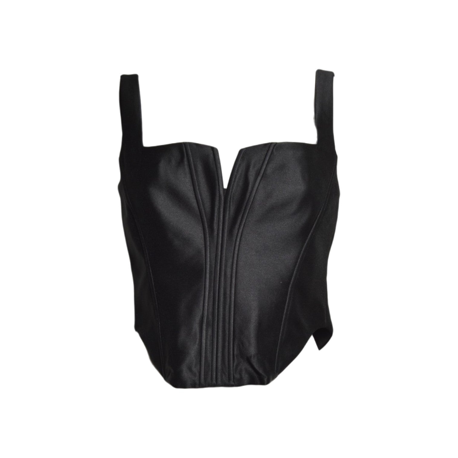 black satin corset top