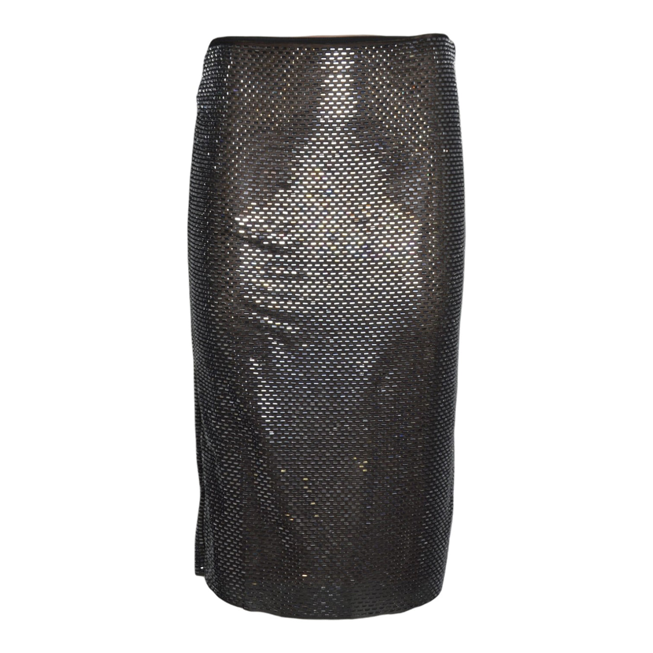 gunmetal rhinestone midi skirt
