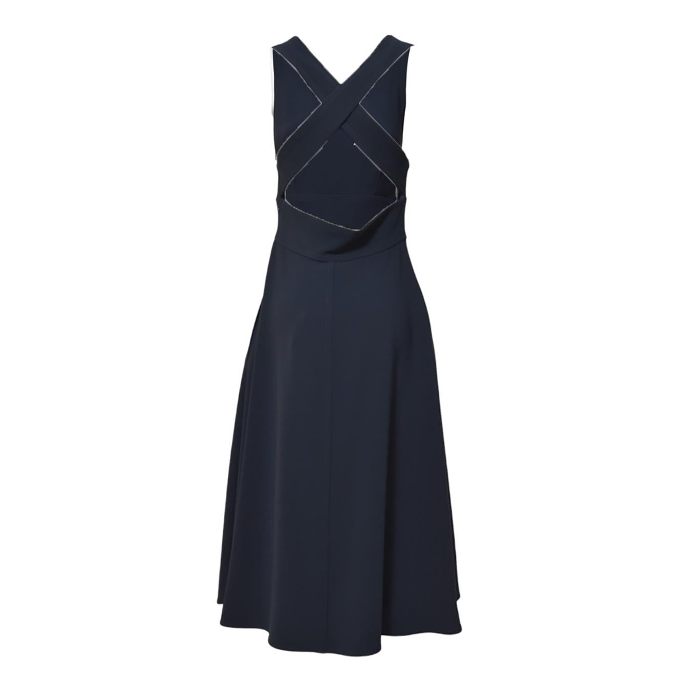 Abito lungo in crepe cady blu notte Aspesi
