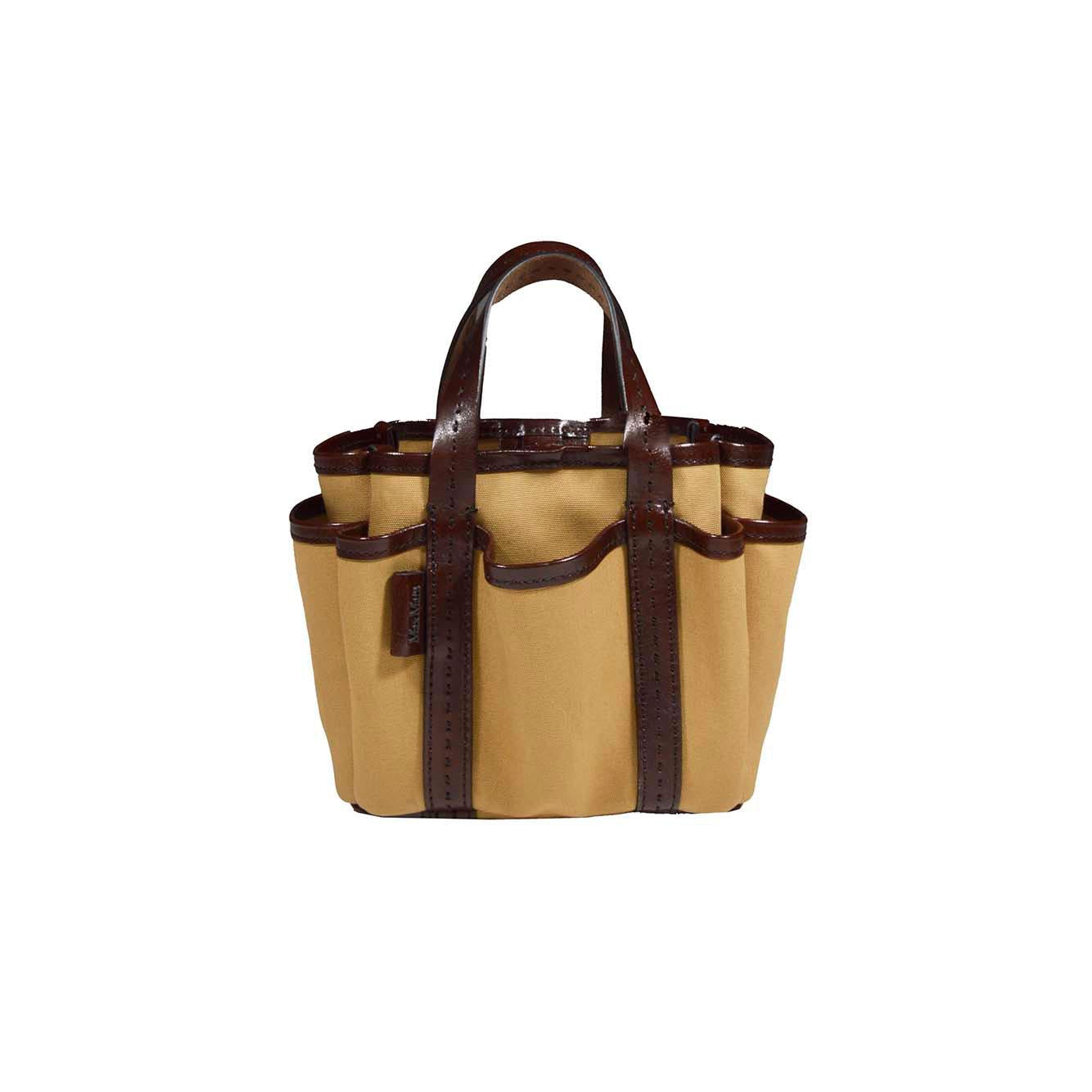 Borsa a mano Giardiniera mini in canvas di cotone cuoio Max Mara