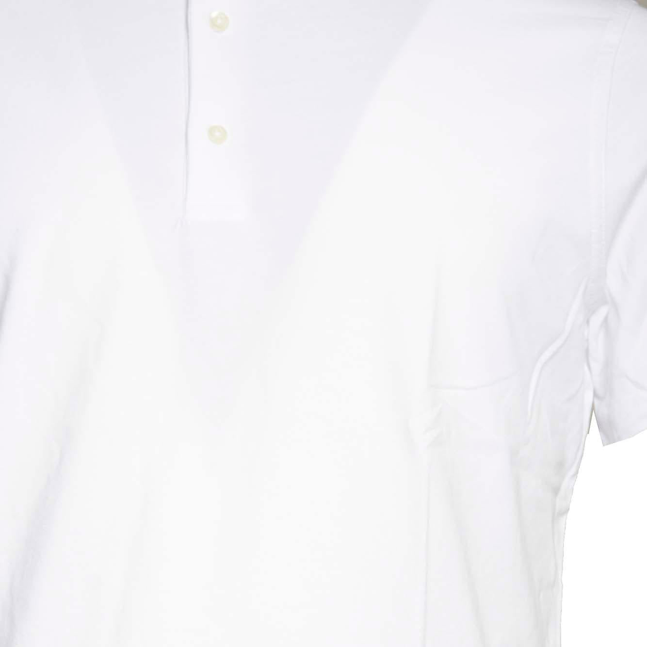 Polo in cotone bianco a maniche corte Aspesi
