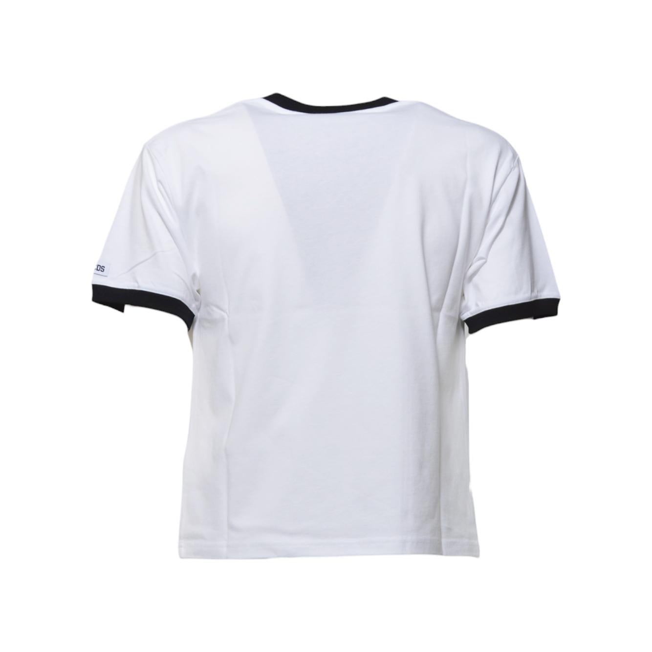 T-shirt Ti Amo in cotone bianco profili GCDS