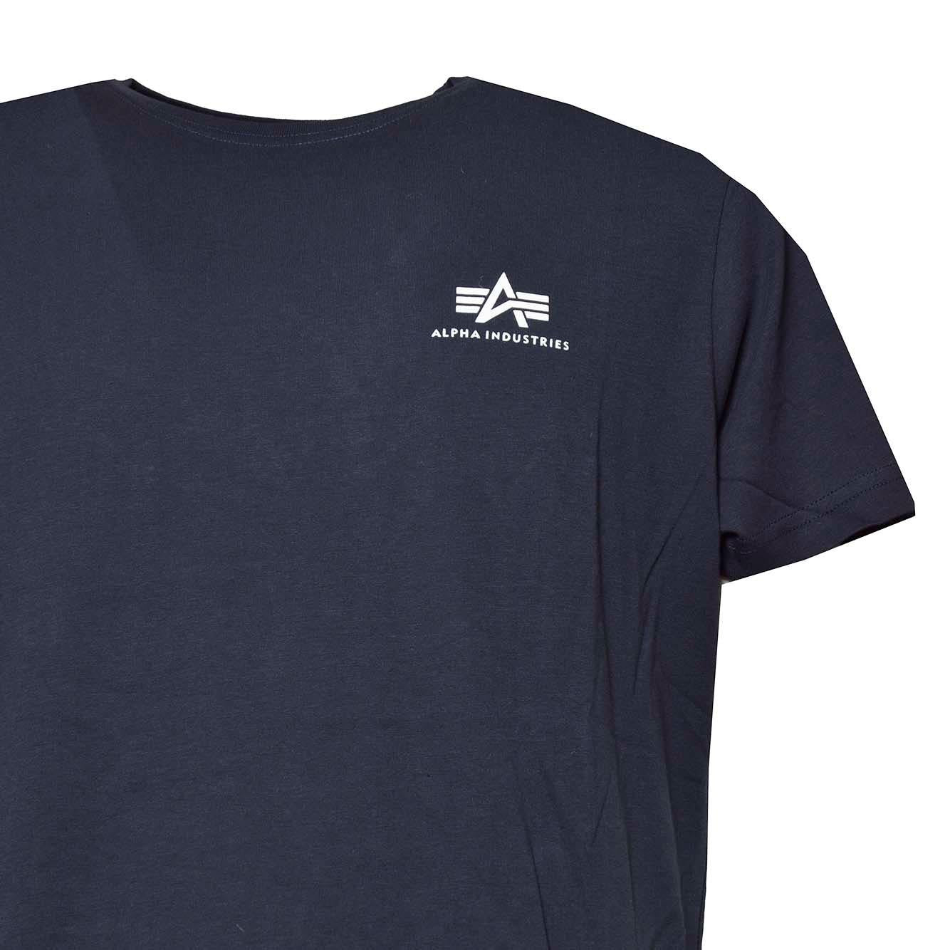 T-shirt Basic Small Logo in cotone blu Alpha Industries