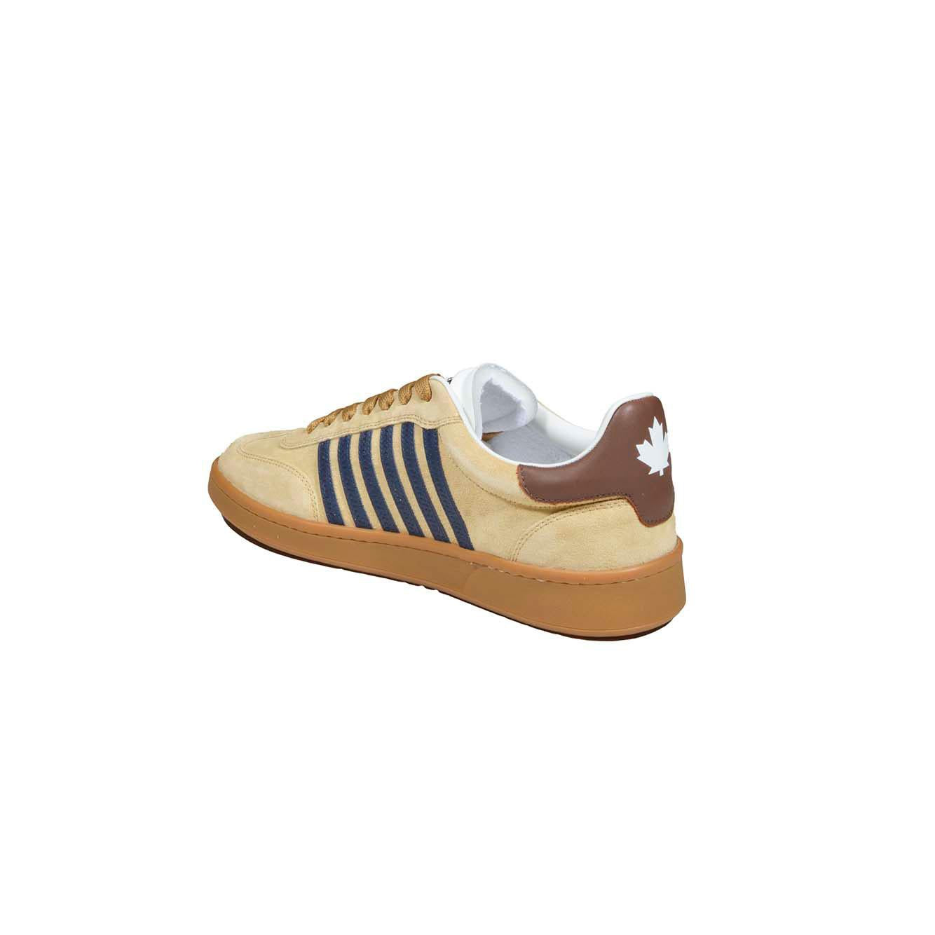 Sneakers Boxer in pelle scamosciata beige Dsquared2