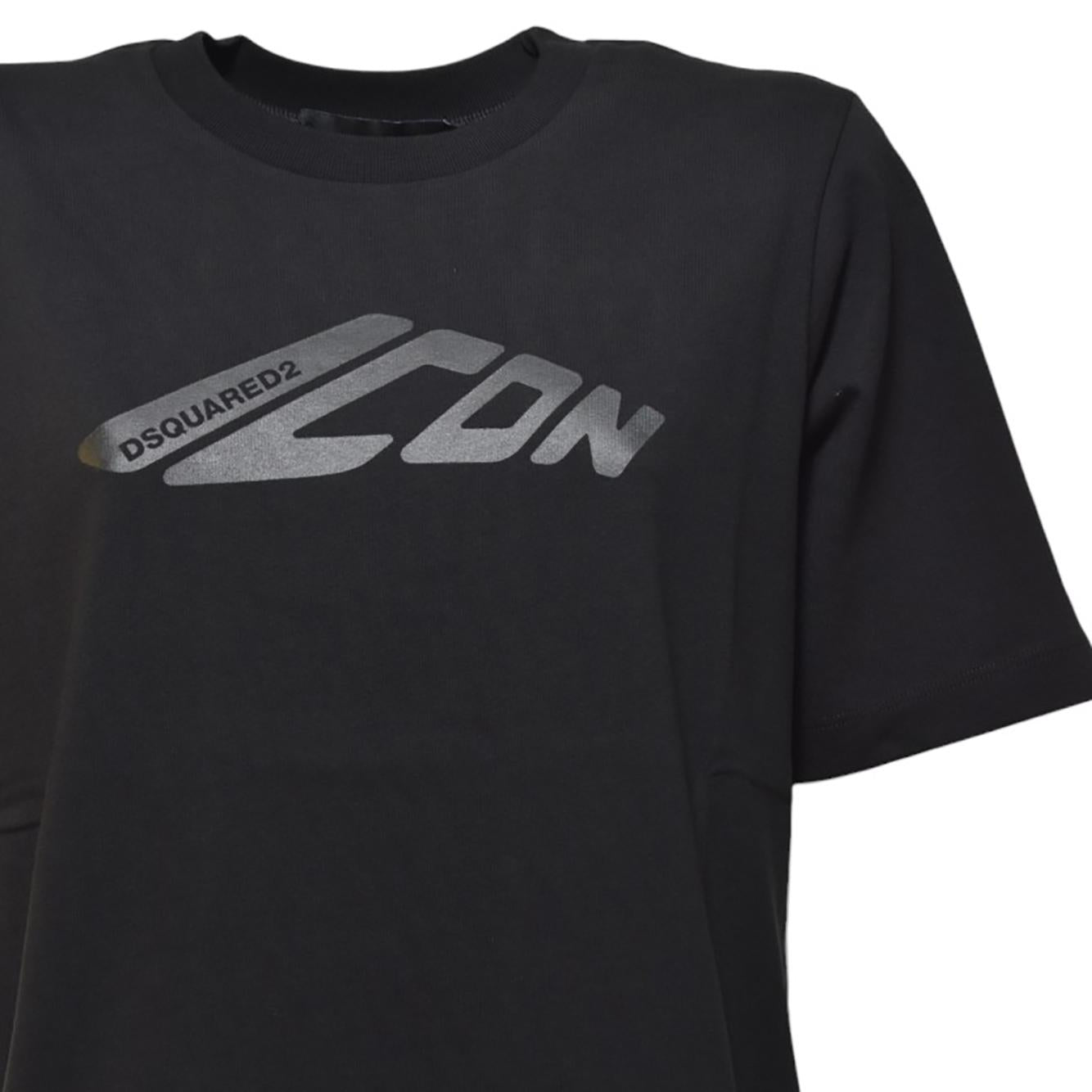 T-shirt Icon New Generation Easy Fit in cotone nero Dsquared2