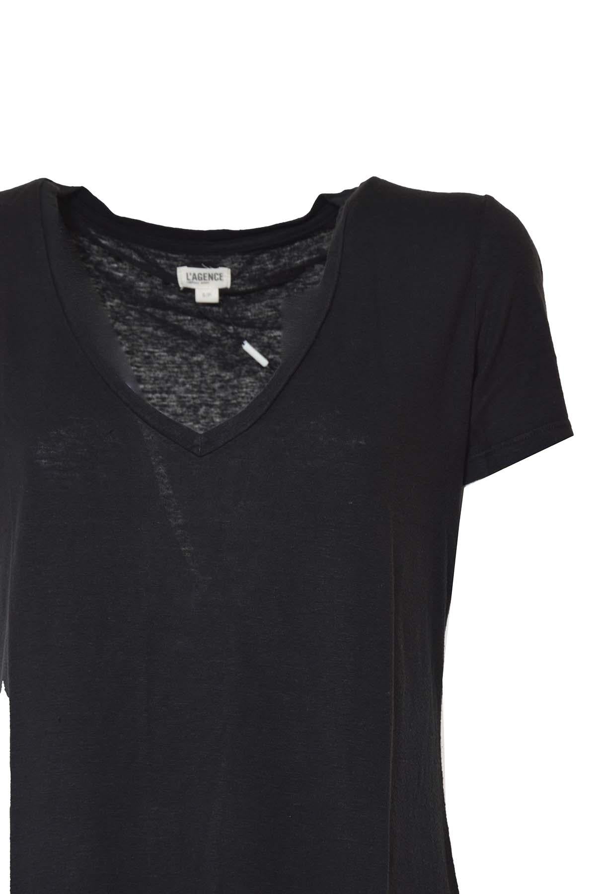 T-shirt Daija nera scollo a V L'Agence