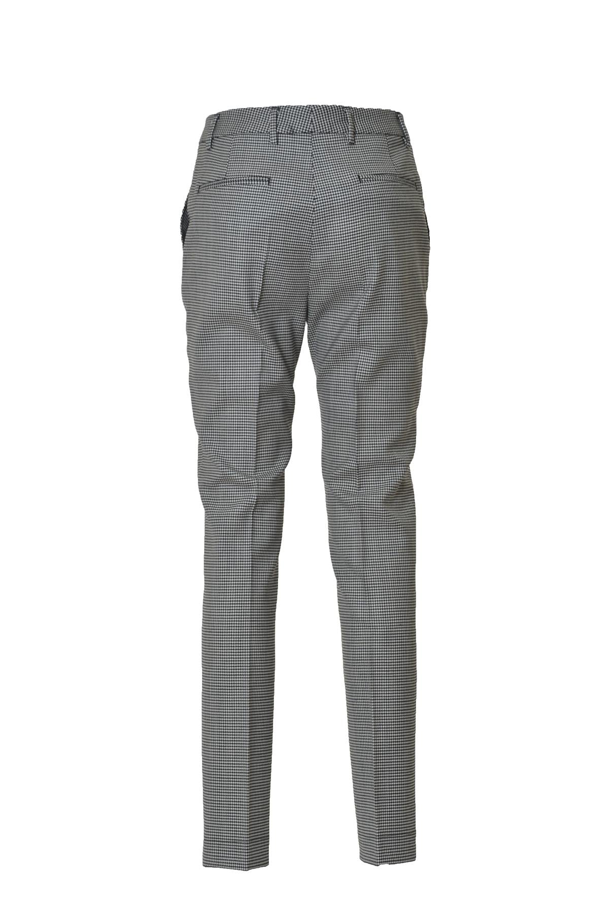 Pantalone slim in twill lana vergine pied-de-poule Tonello