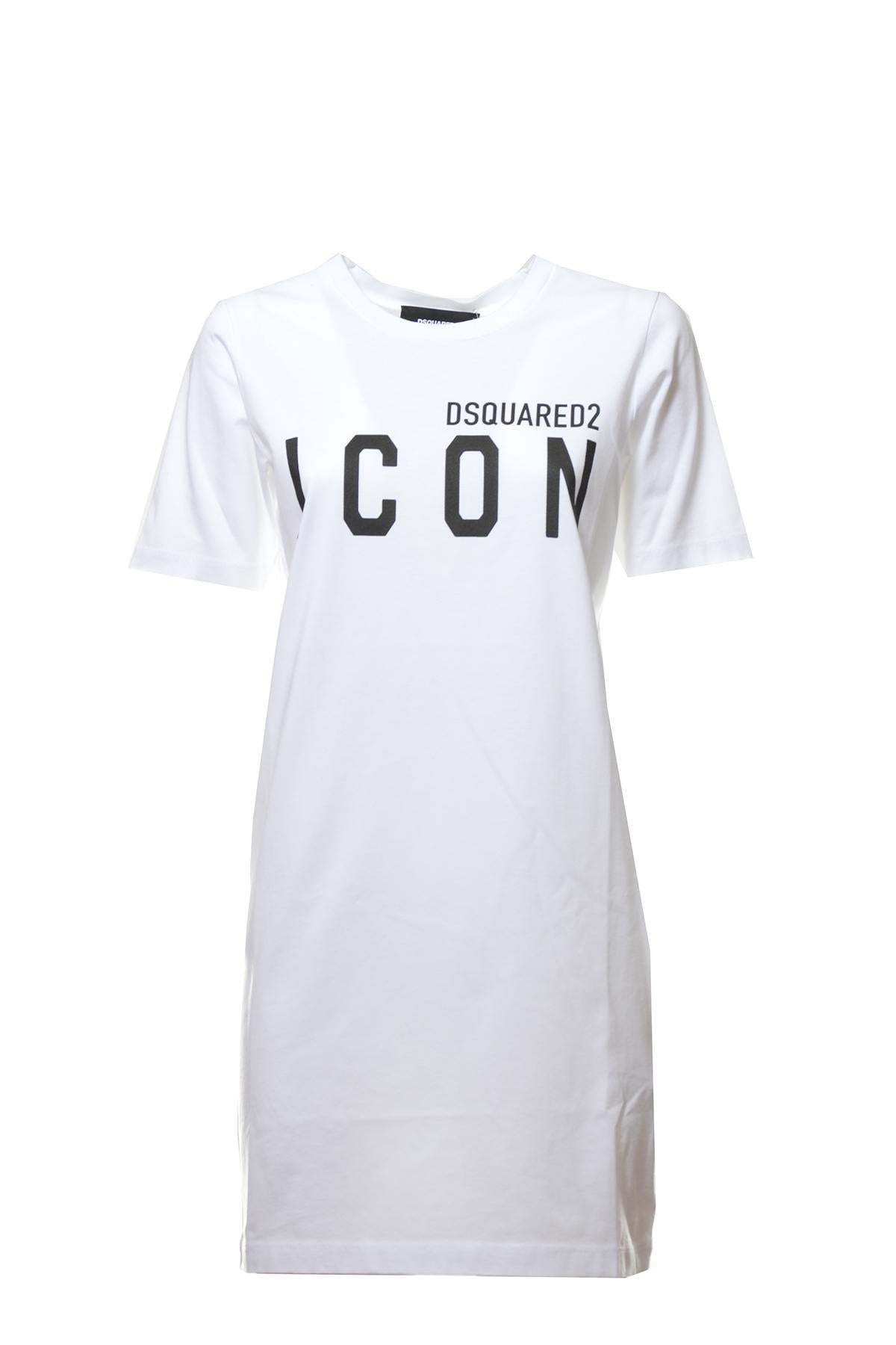 Abito Icon Renny in cotone bianco Dsquared2
