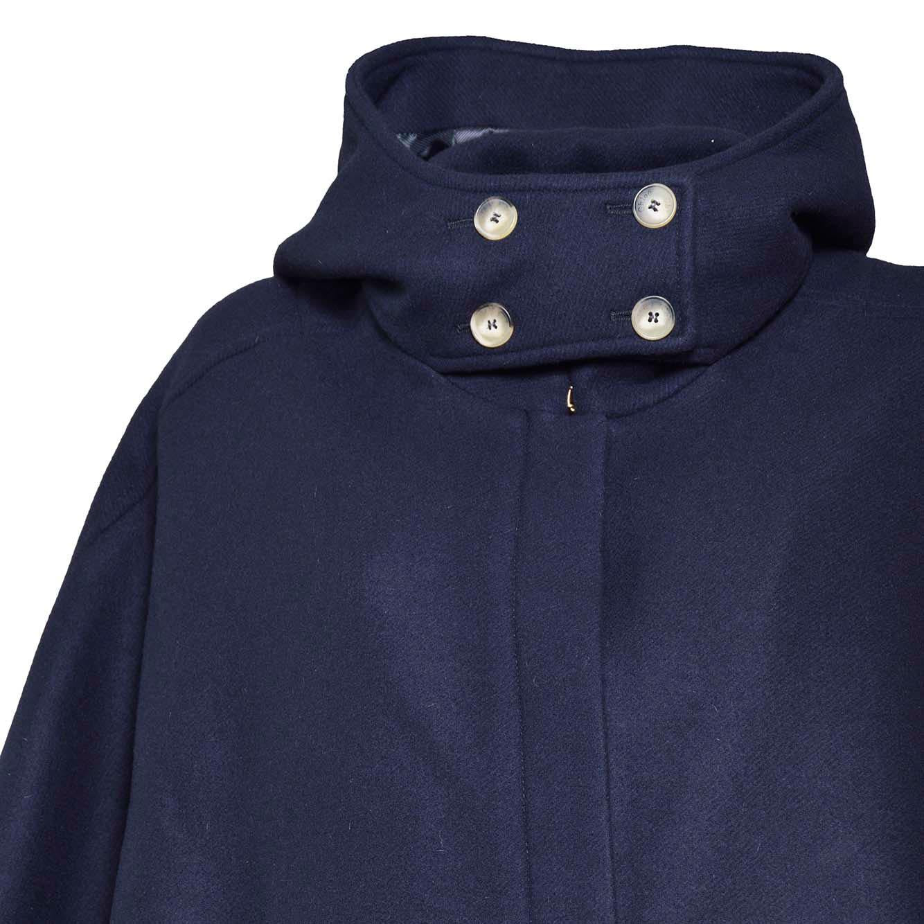 Cappotto di lana blu con cappuccio Chloè Junior
