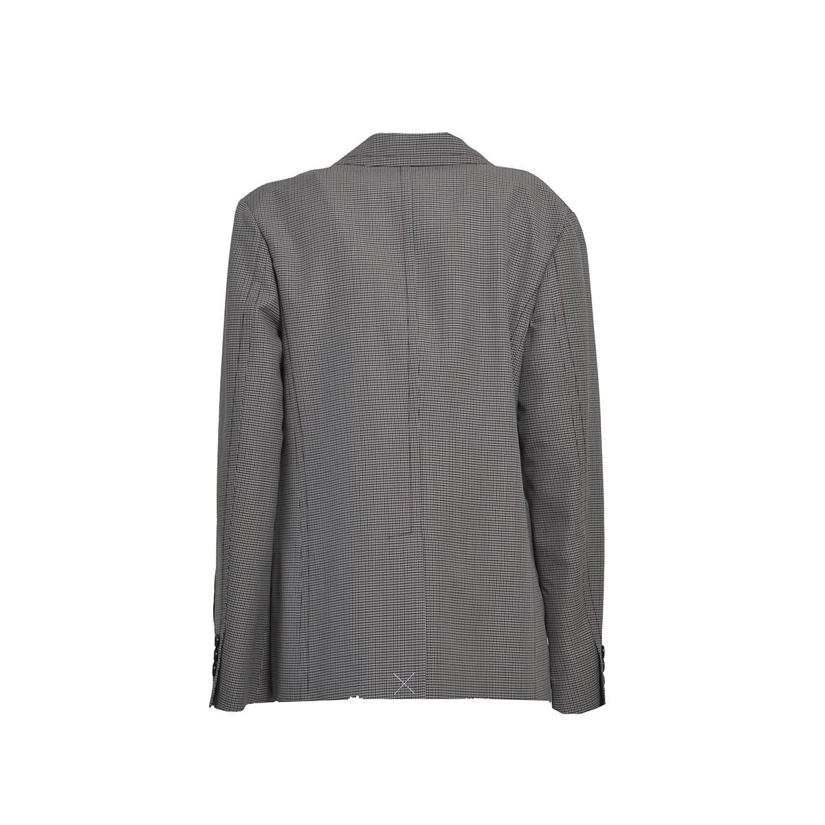 Blazer monopetto in misto lana con motivo pied-de-poule multicolore Marni