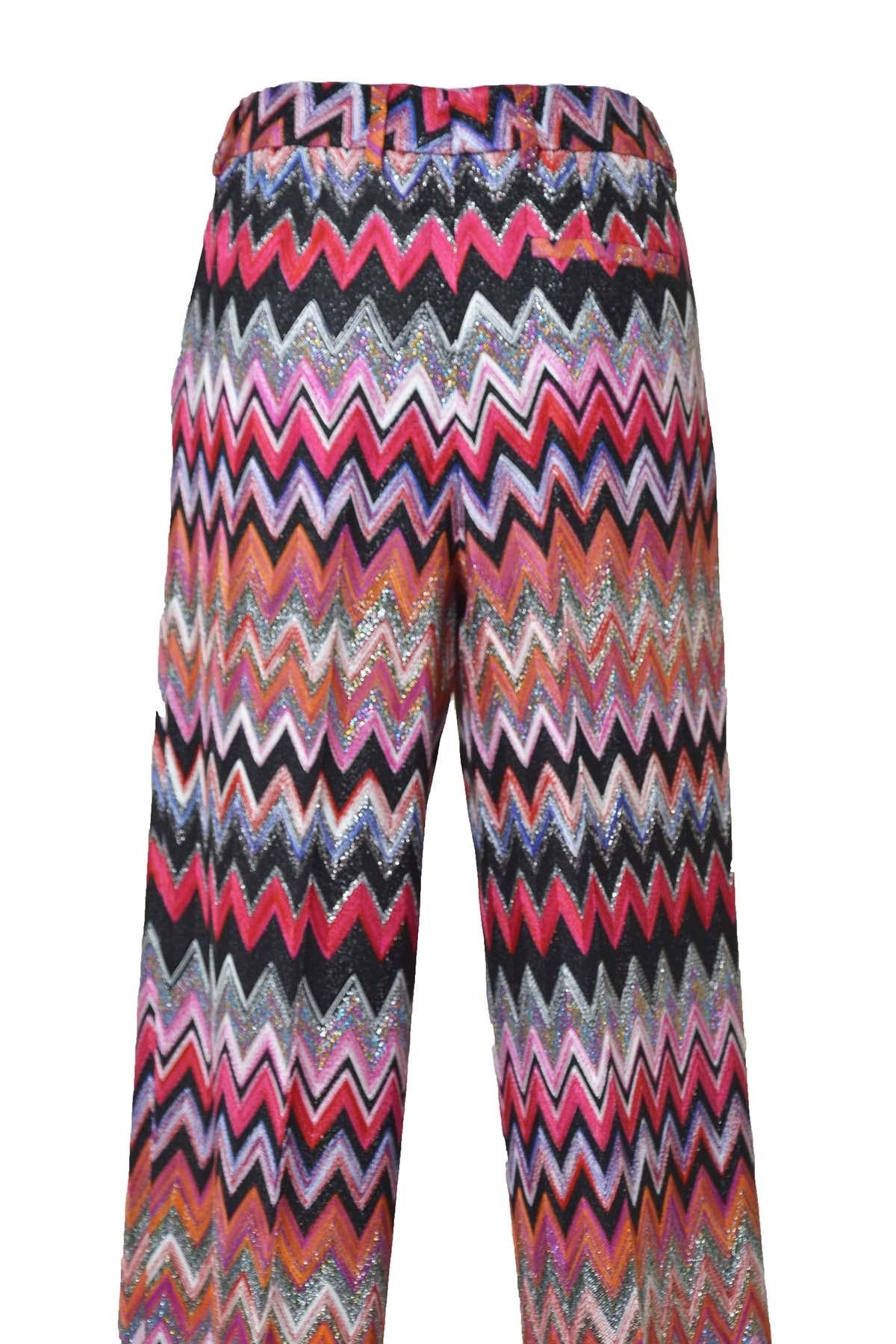 Pantalone in maglia lurex fantasia zig zag Missoni