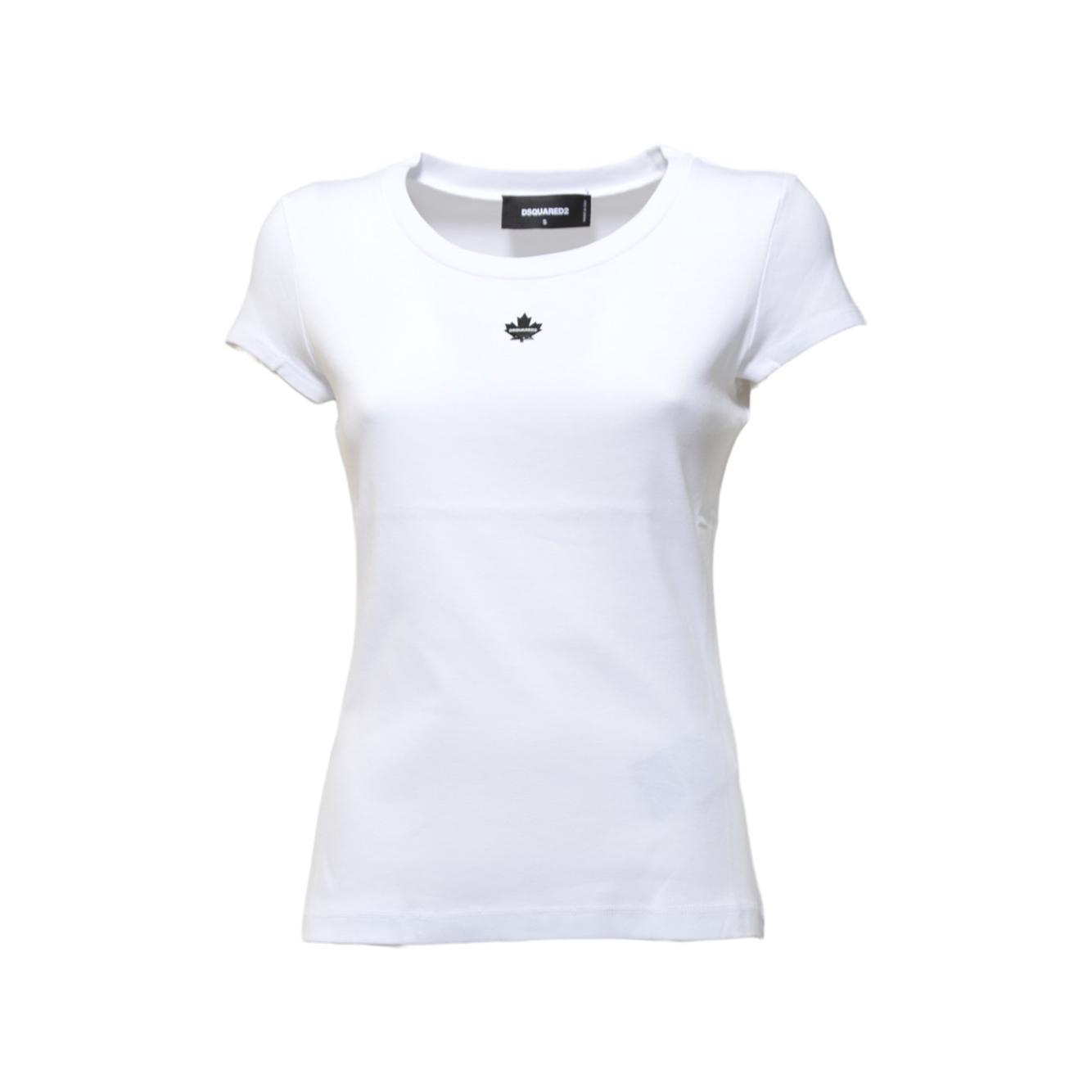 T-shirt Maple Leaf in cotone bianco Dsquared2