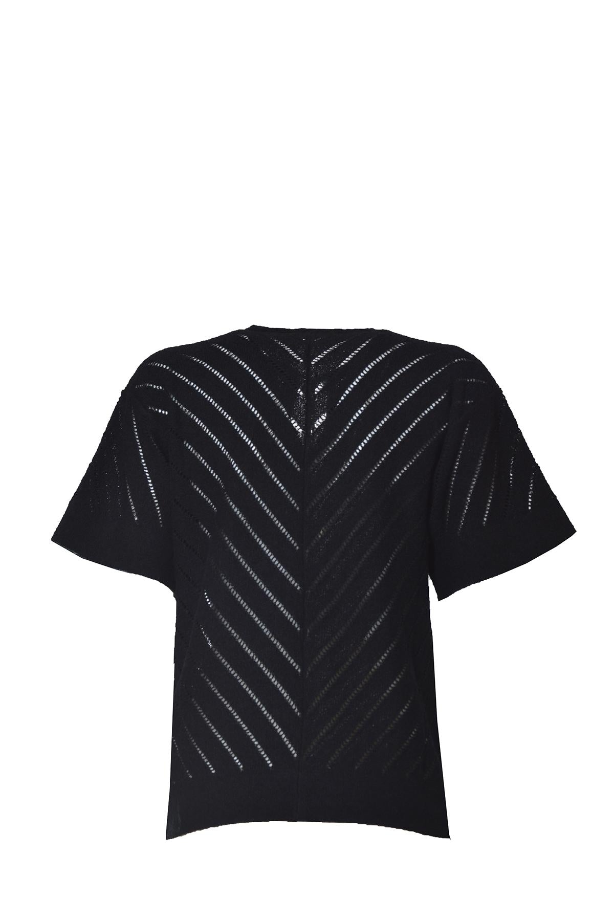 Top in cotone traforato nero Jil Sander