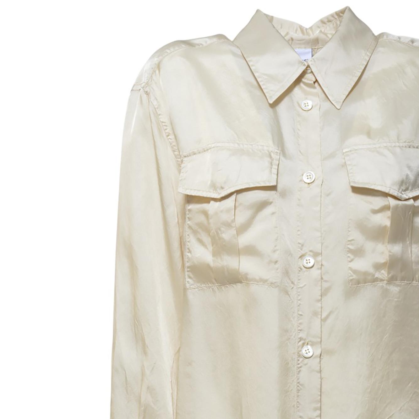 Blusa in raso di viscosa ecrù Aspesi