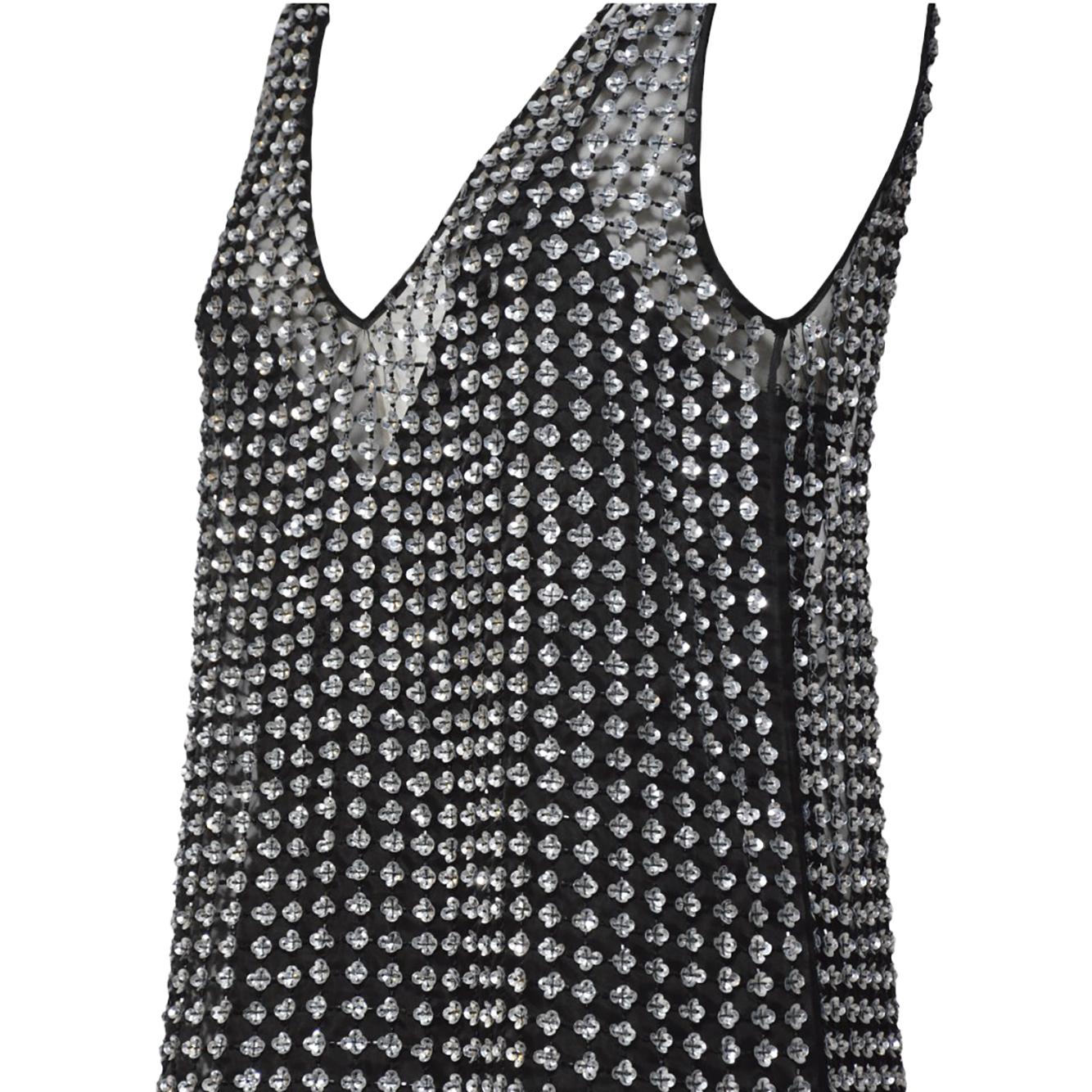 Abito Rita corto in organza e paillettes nero Max Mara Pianoforte
