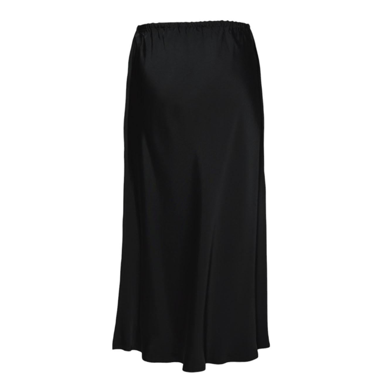 Gonna midi in raso di viscosa nera Jil Sander
