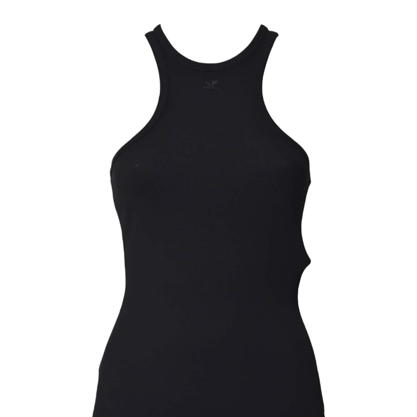 Abito lungo Scuba 90's in cotone nero Courrèges