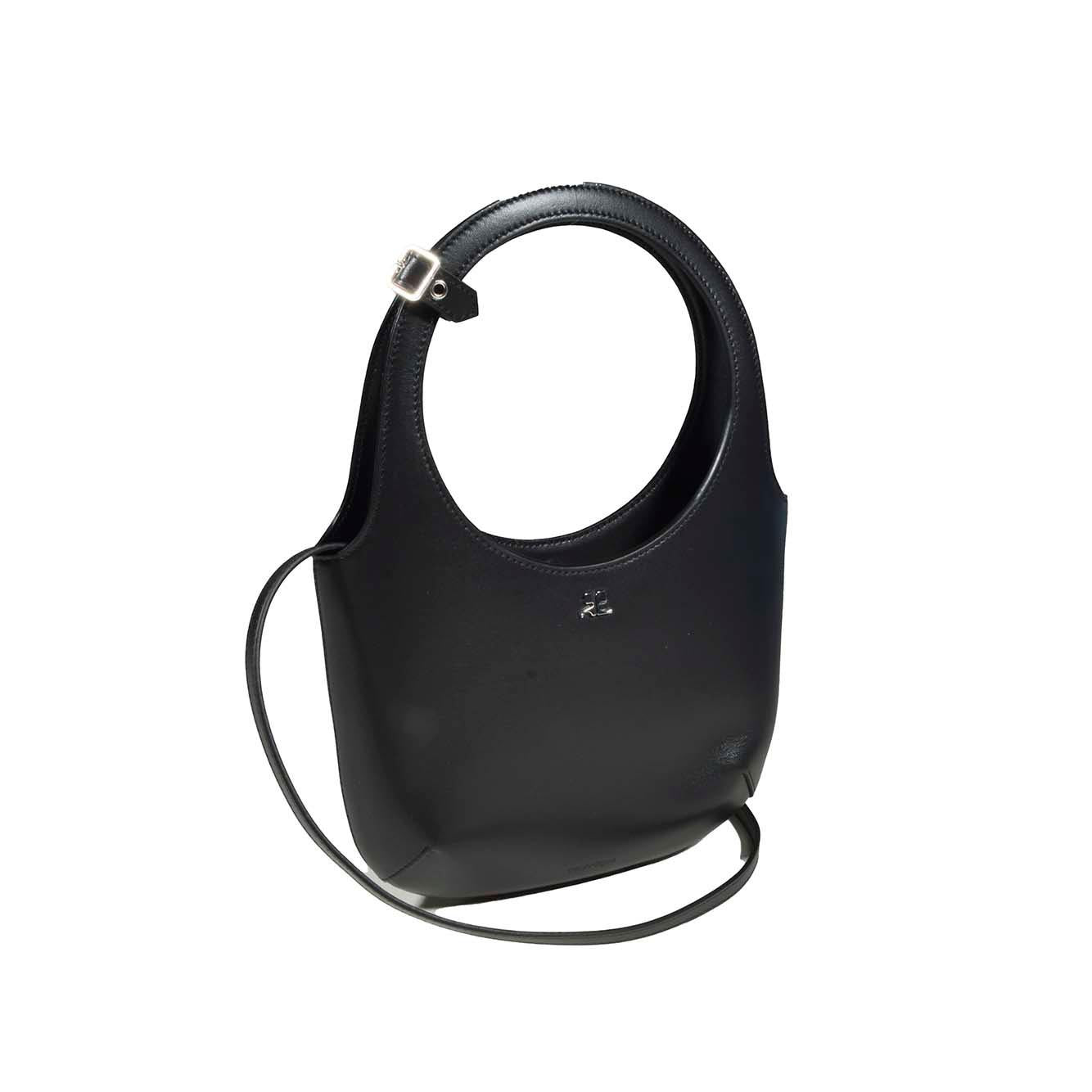 Borsa a mano Holy in pelle nera Courregès