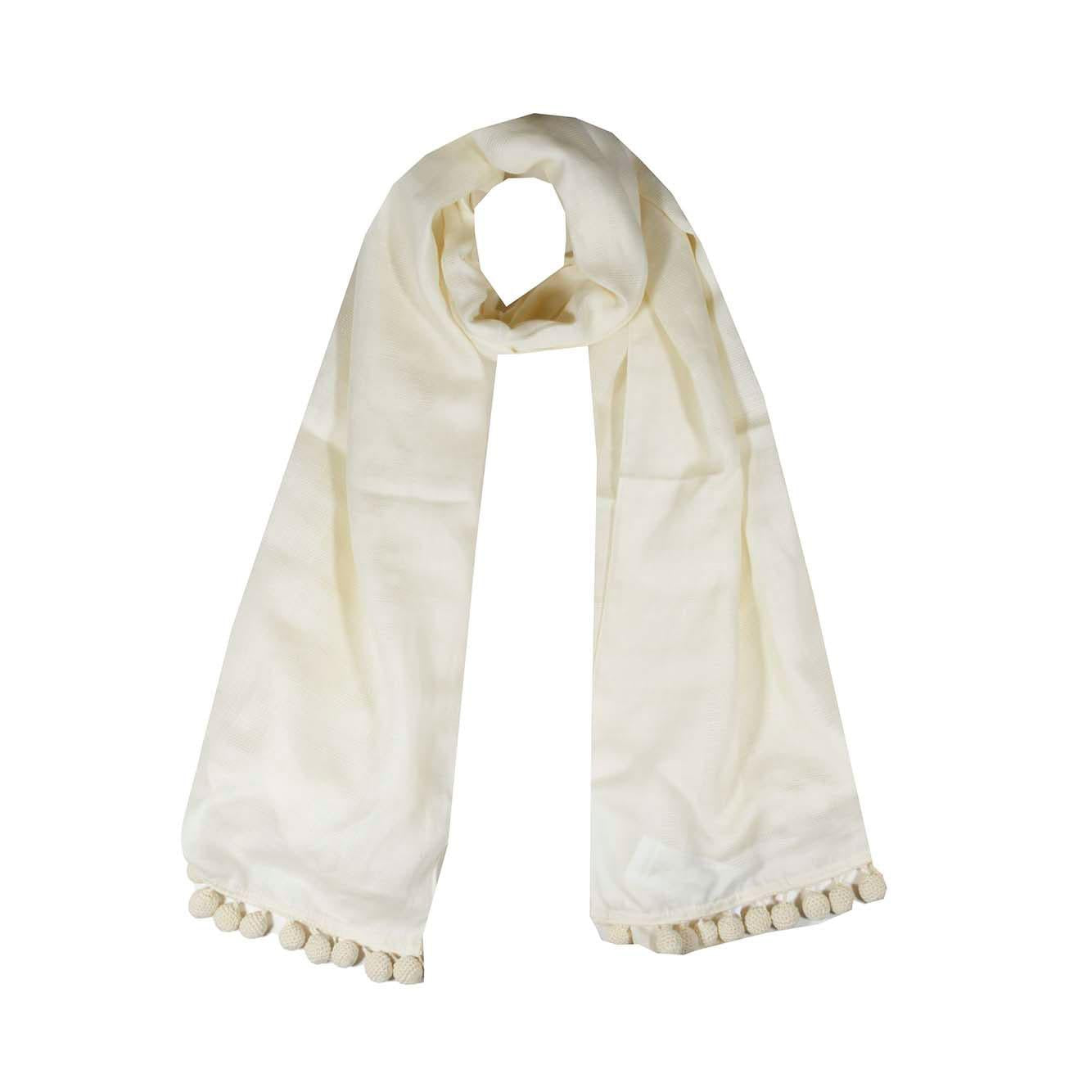 Stola Fumana in tessuto jacquard bianco burro Max Mara