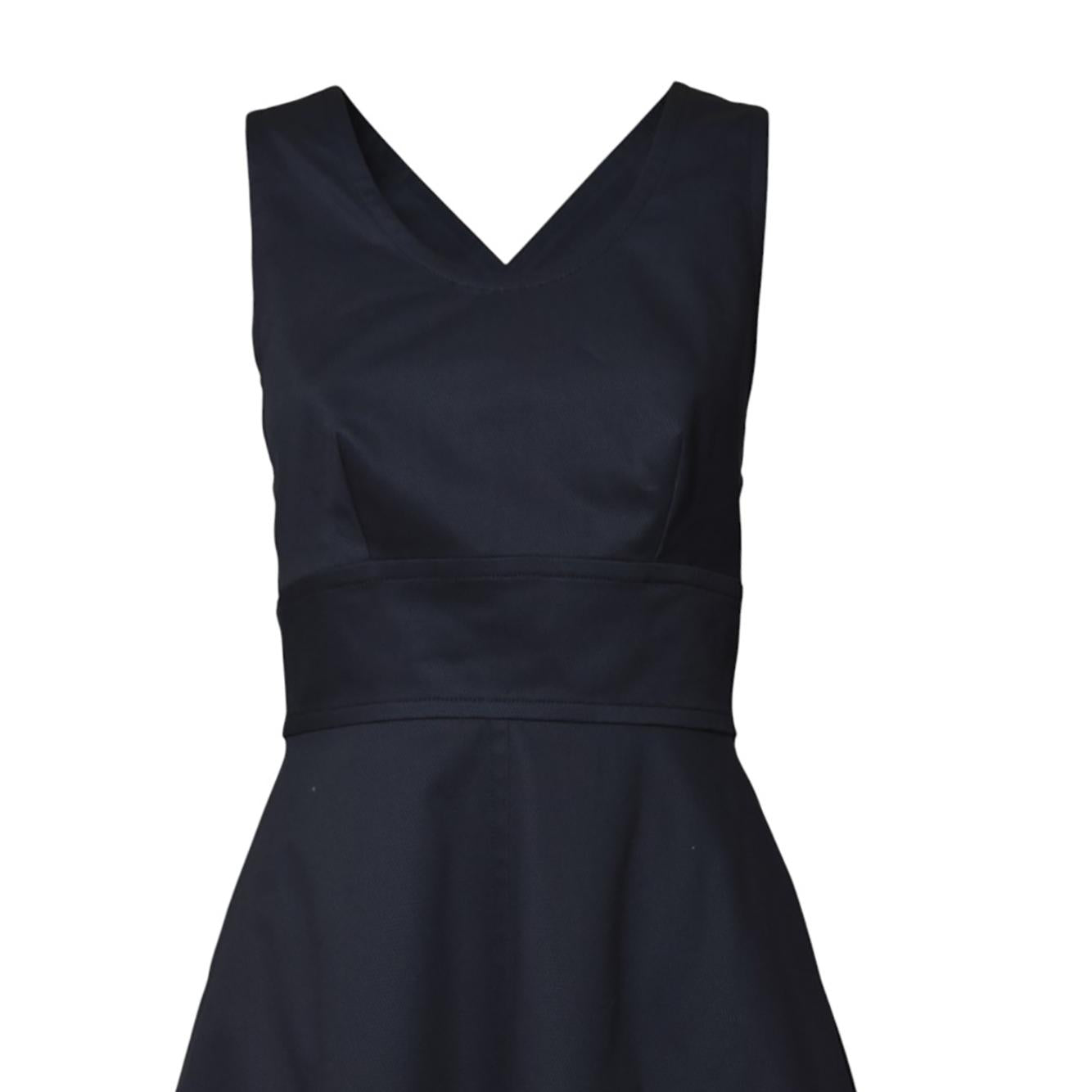 Abito midi in piquet di cotone blu notte Aspesi