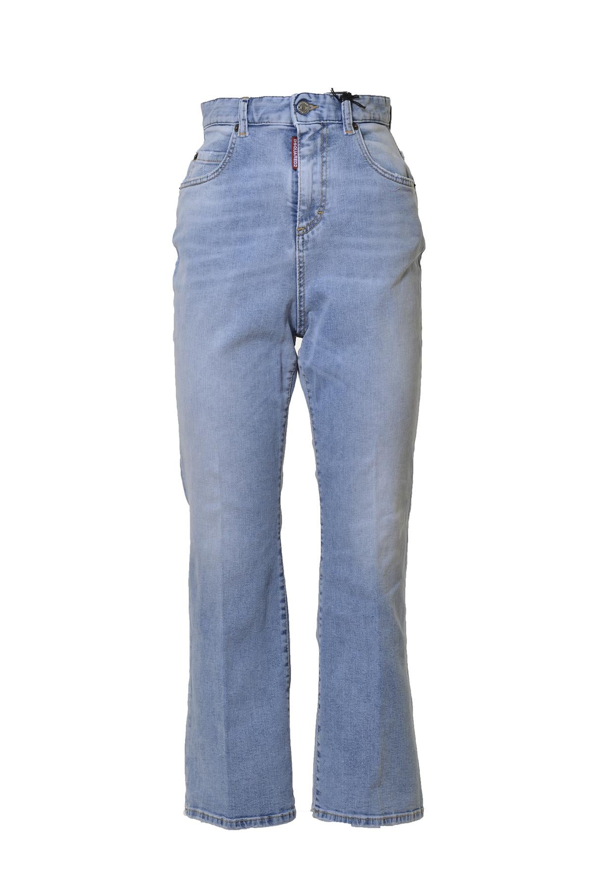 Jeans Bell Bottom in cotone azzurro Dsquared2