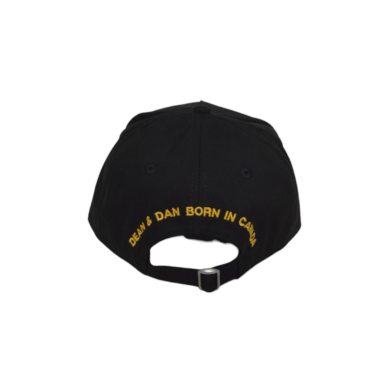 Cappello D2 Patch Baseball in cotone nero ricamo multicolore Dsquared2