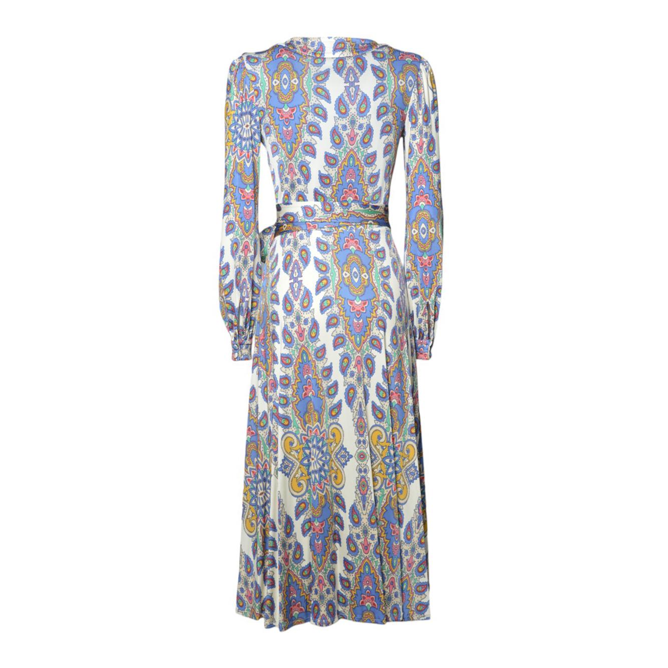 Abito midi in viscosa crema stampa paisley multicolore Etro