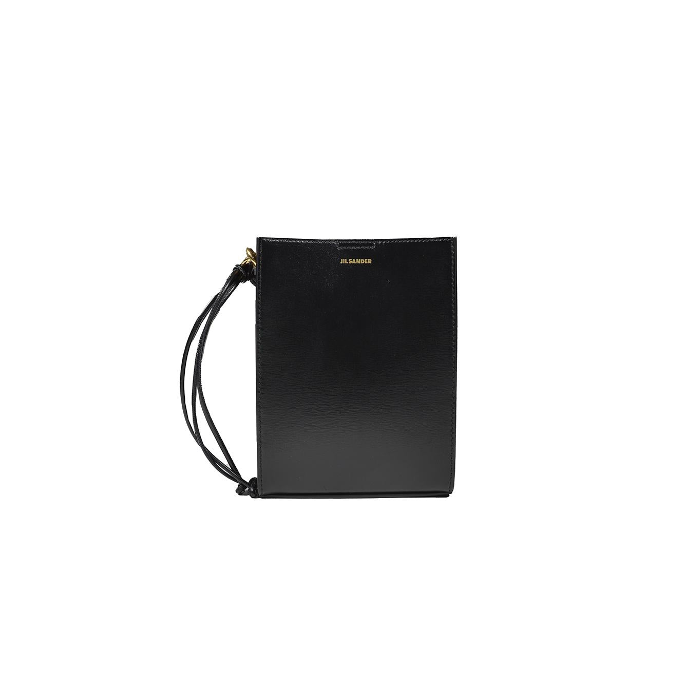 Borsa a tracolla Tangle Rings piccola in pelle nera Jil Sander