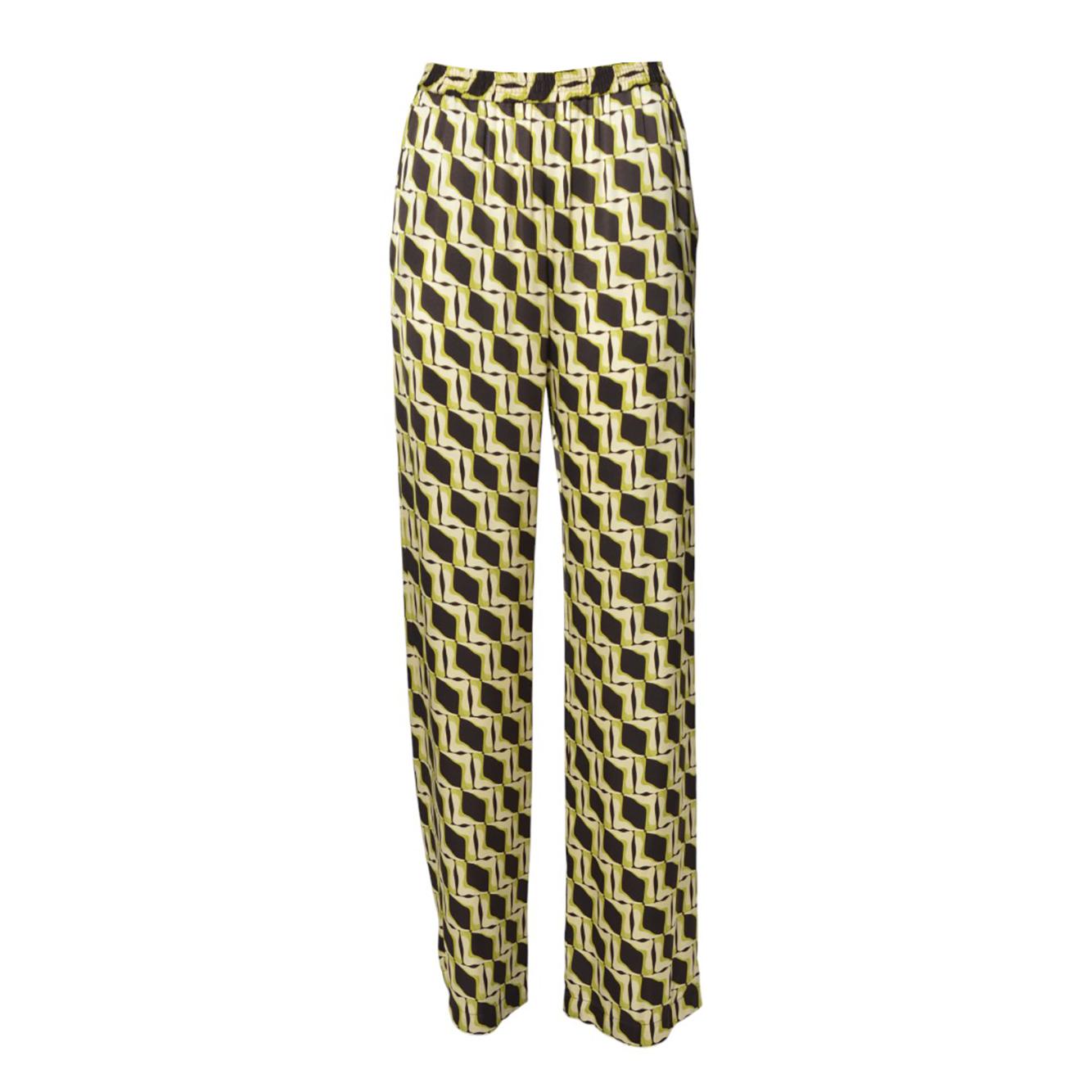Pantalone in raso viscosa stampato multicolore MSGM