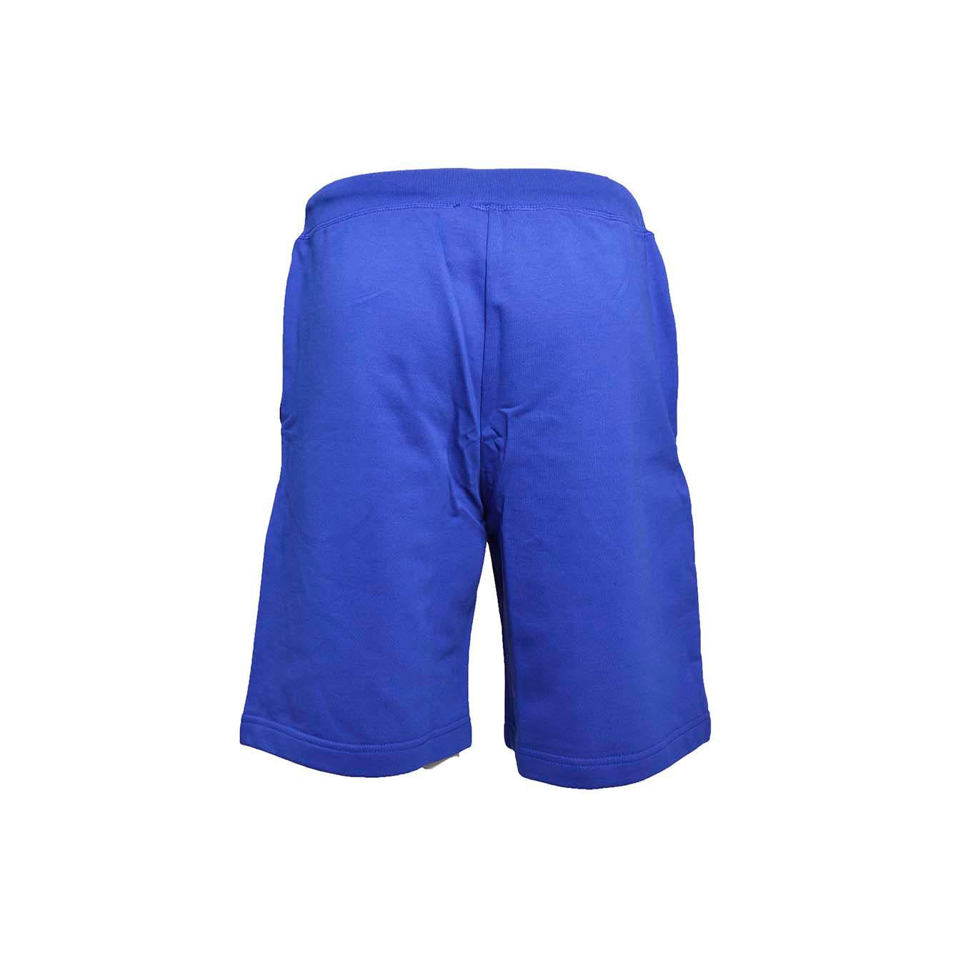 Bermuda in cotone blu con stampa logo pennello Dsquared2 Junior