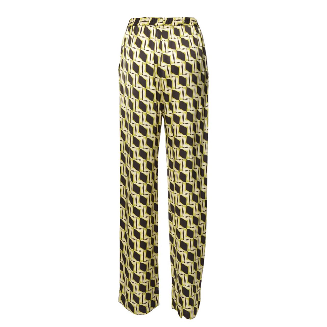 Pantalone in raso viscosa stampato multicolore MSGM
