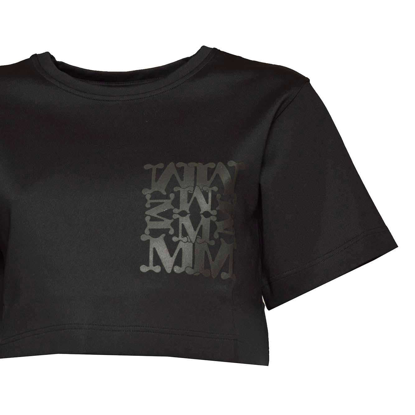 T-shirt Messico cropped in jersey nero Max Mara