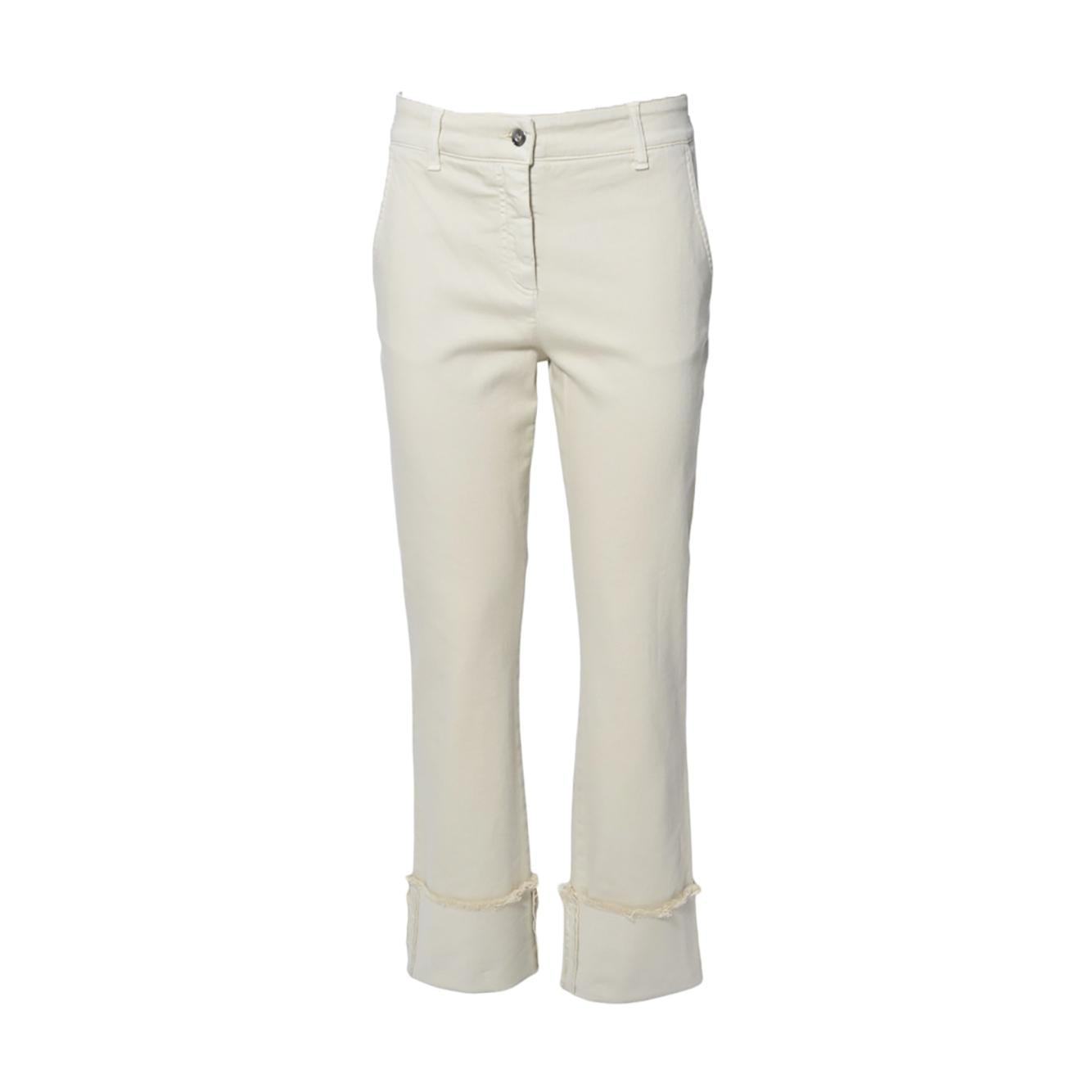 Pantalone Vida in denim di cotone beige Room52
