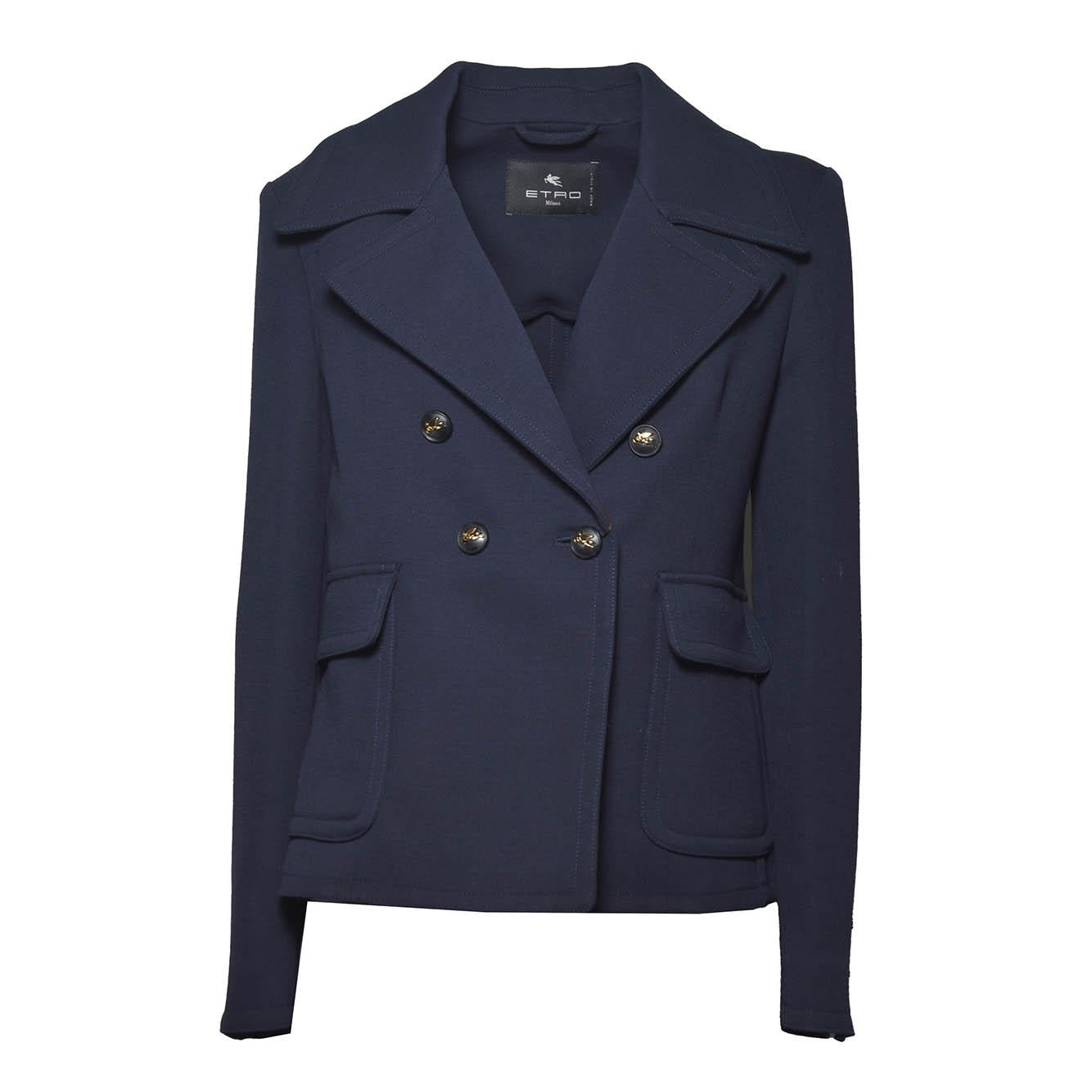 women's fitted peacoat with undercollar