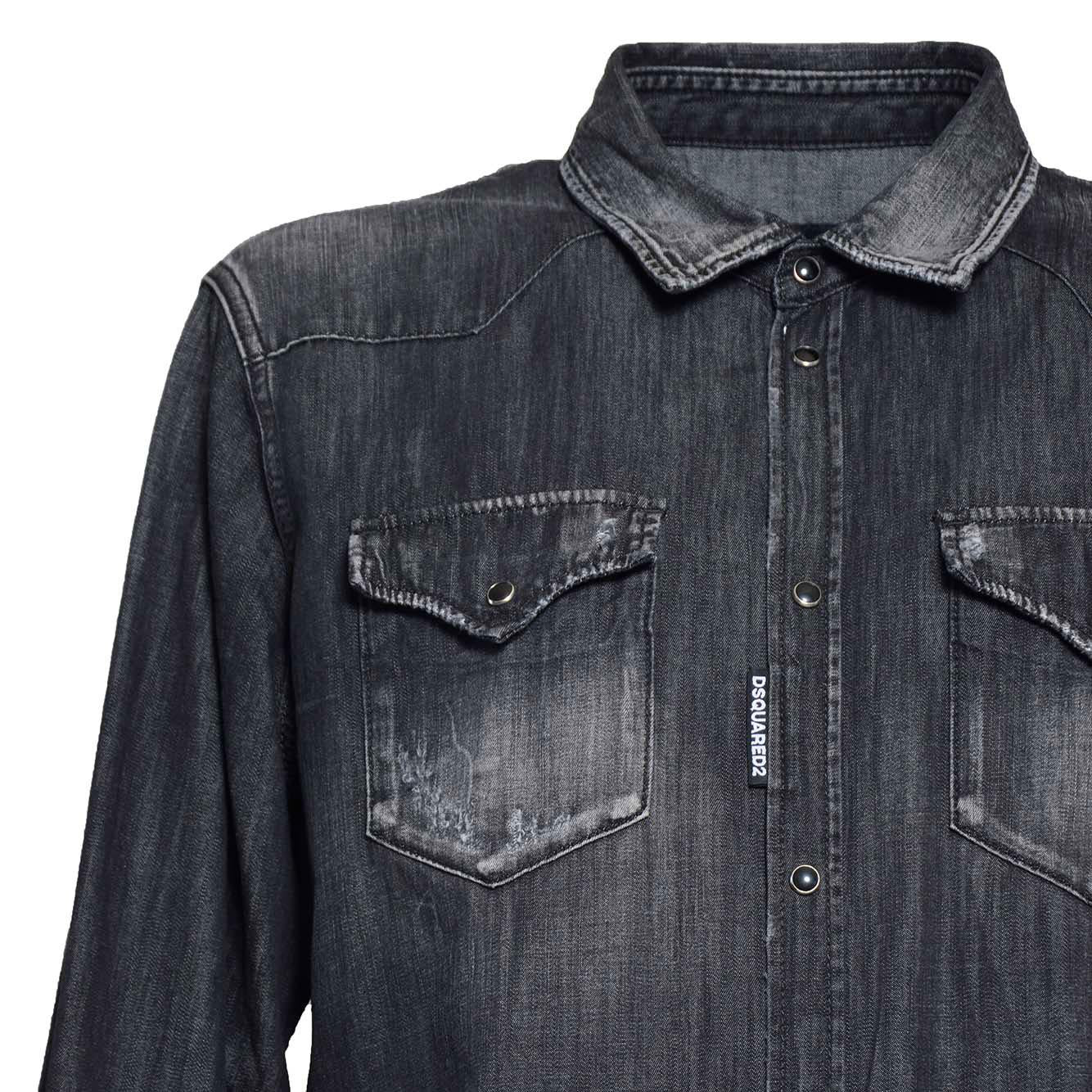 Camicia Classic Western in cotone nero Dsquared2