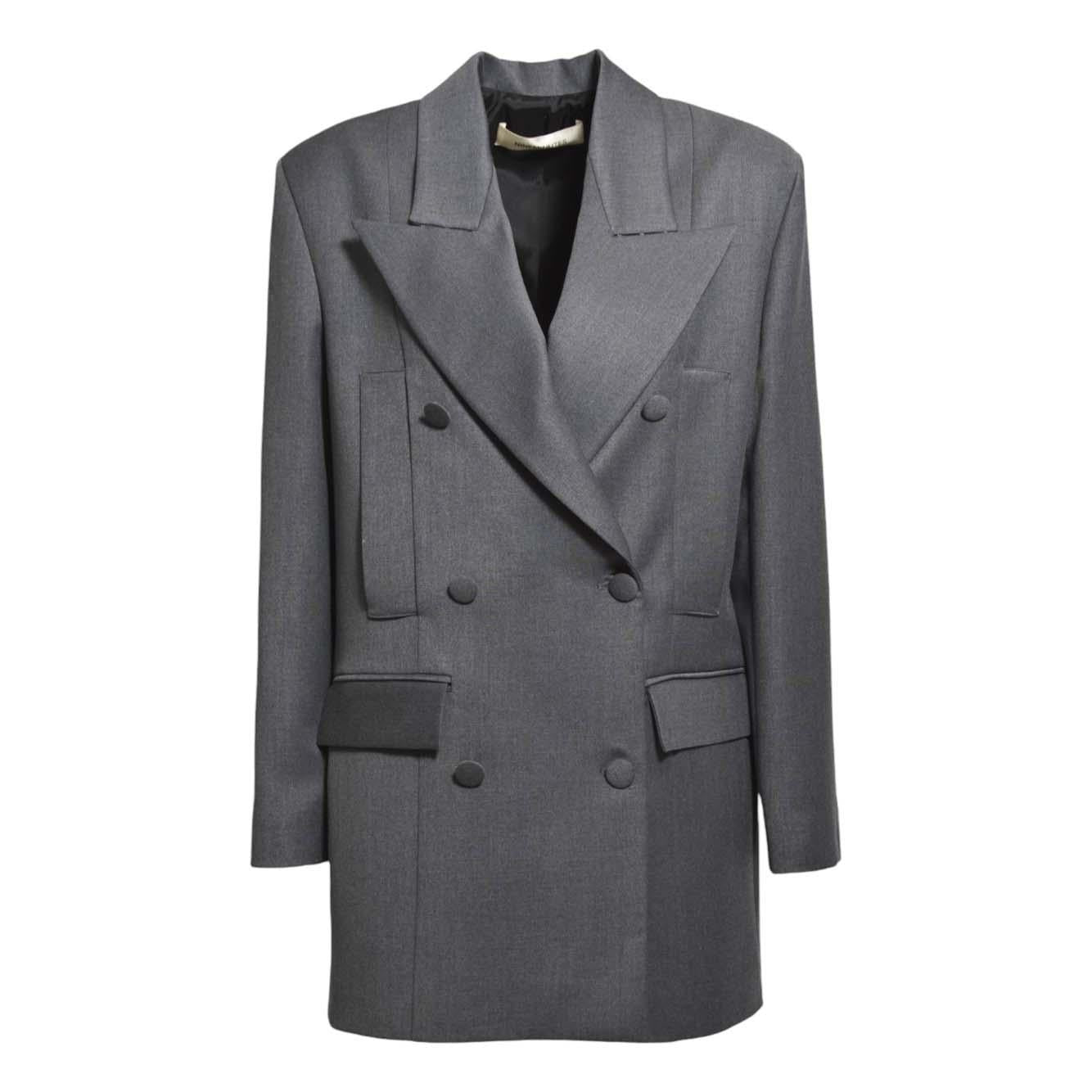 Blazer Vigogna over in viscosa grigio Nineminutes