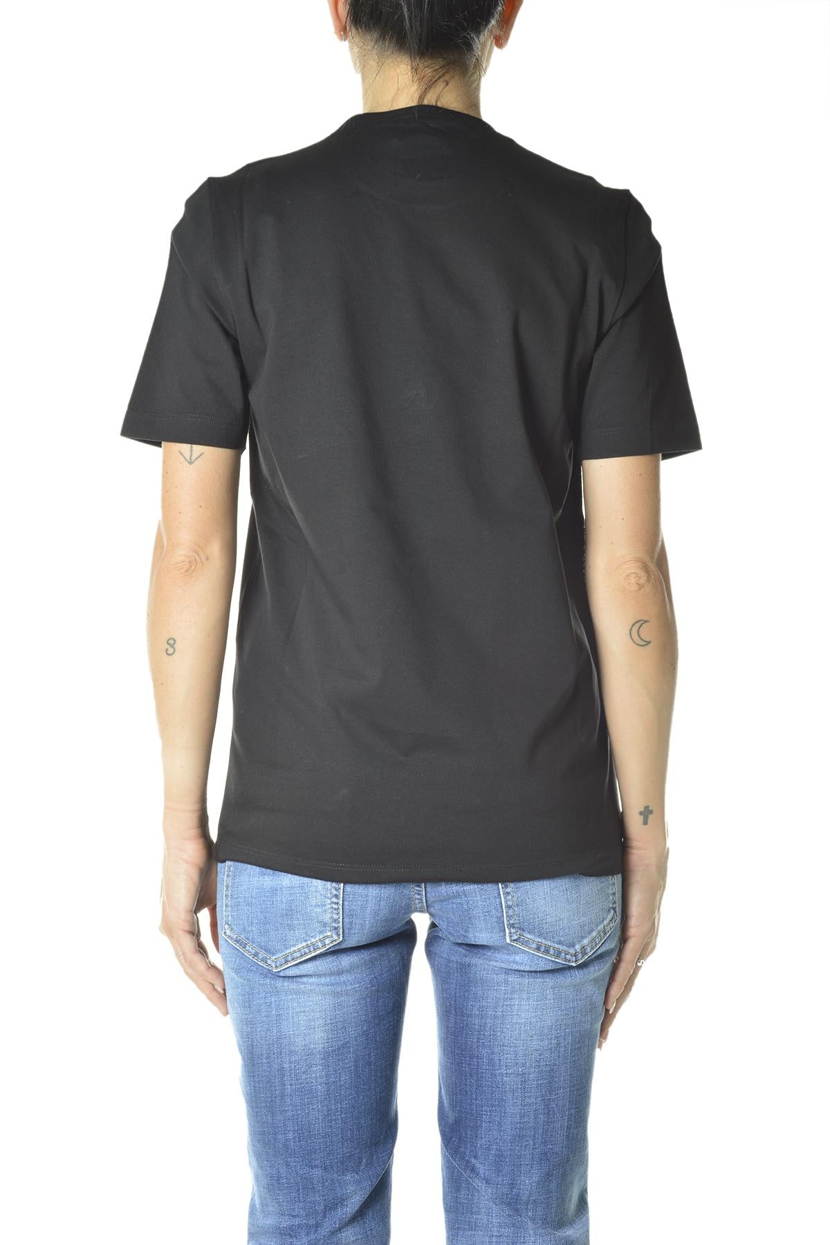 T-shirt Icon in cotone nero mini logo Dsquared2