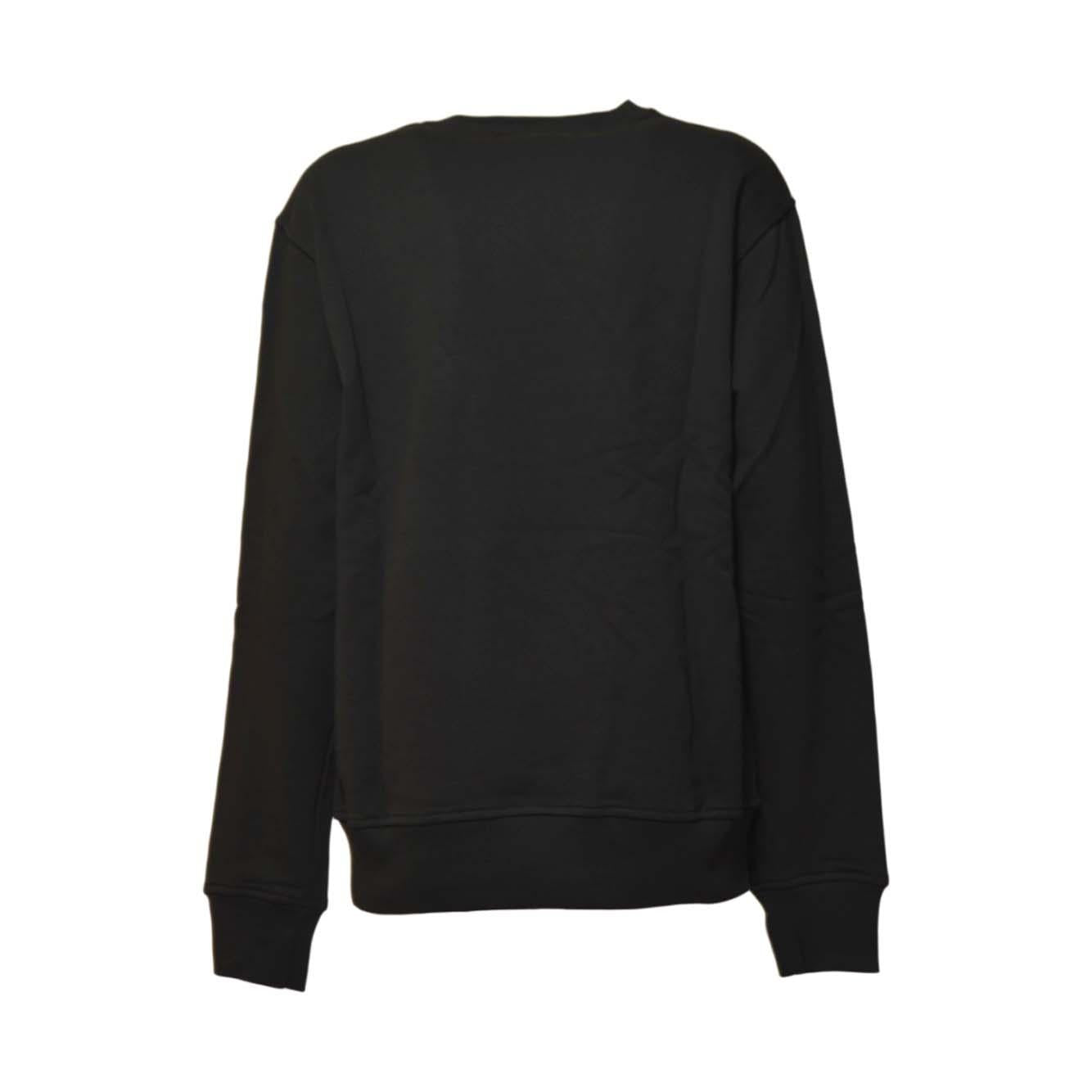 women's black angel patch regular fit crewneck sweatshirt