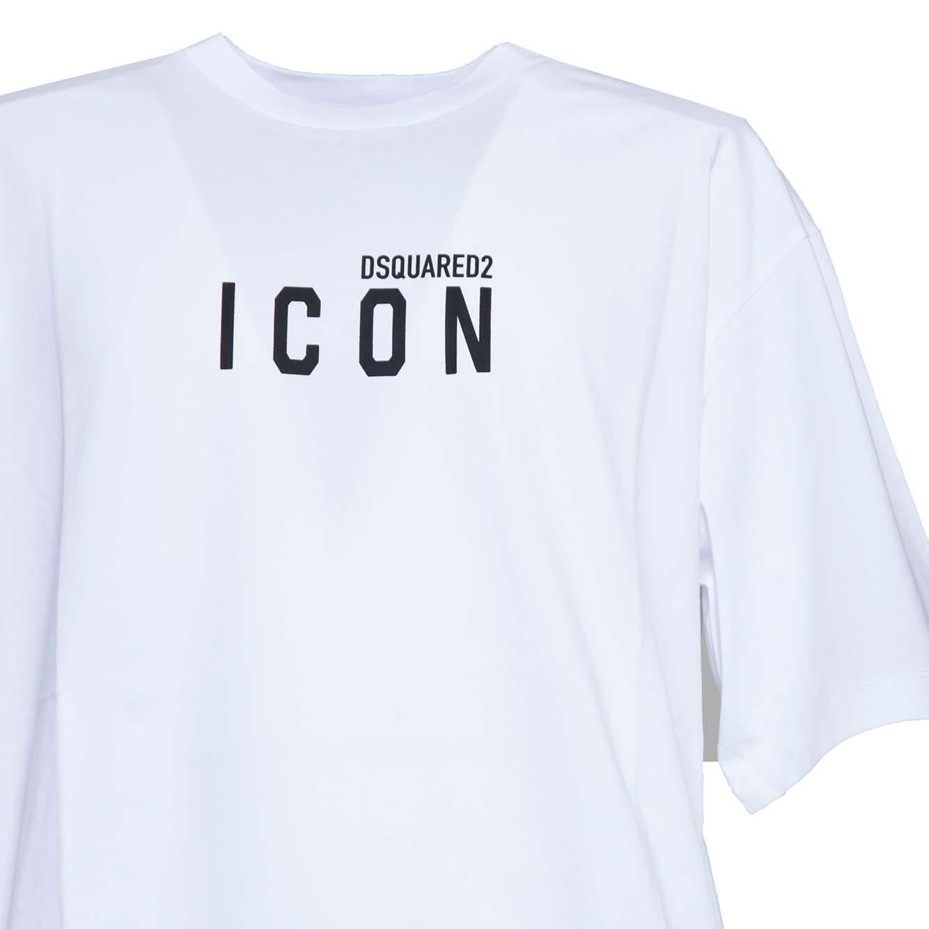 T-shirt Icon Loose Fit in cotone bianco Dsquared2