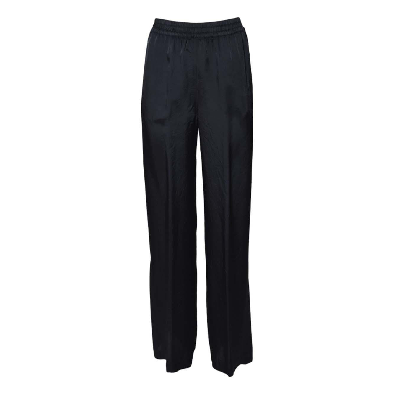 Pantalone in saglia di viscosa blu Aspesi