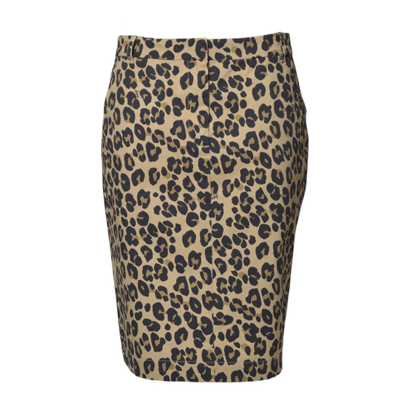 Gonna midi in cotone stampato animalier beige Aspesi