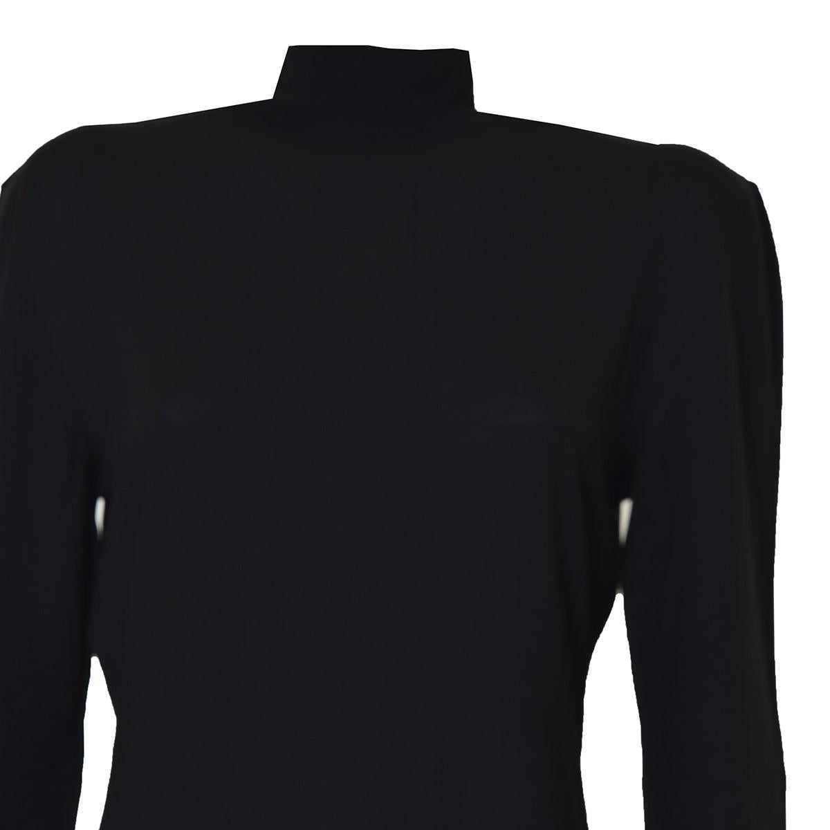 Pullover dolcevita in lana vergine nero Boutique Moschino