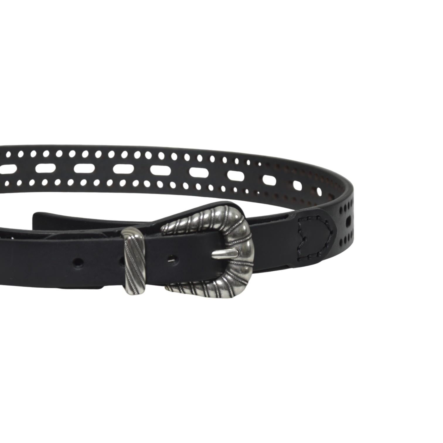 belt perforated leather
